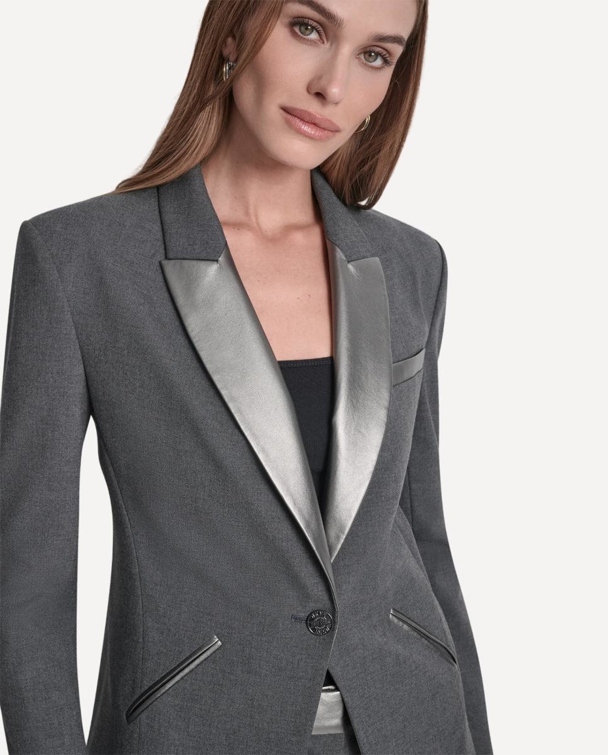 Casaco Tipo Blazer Cinzento-2