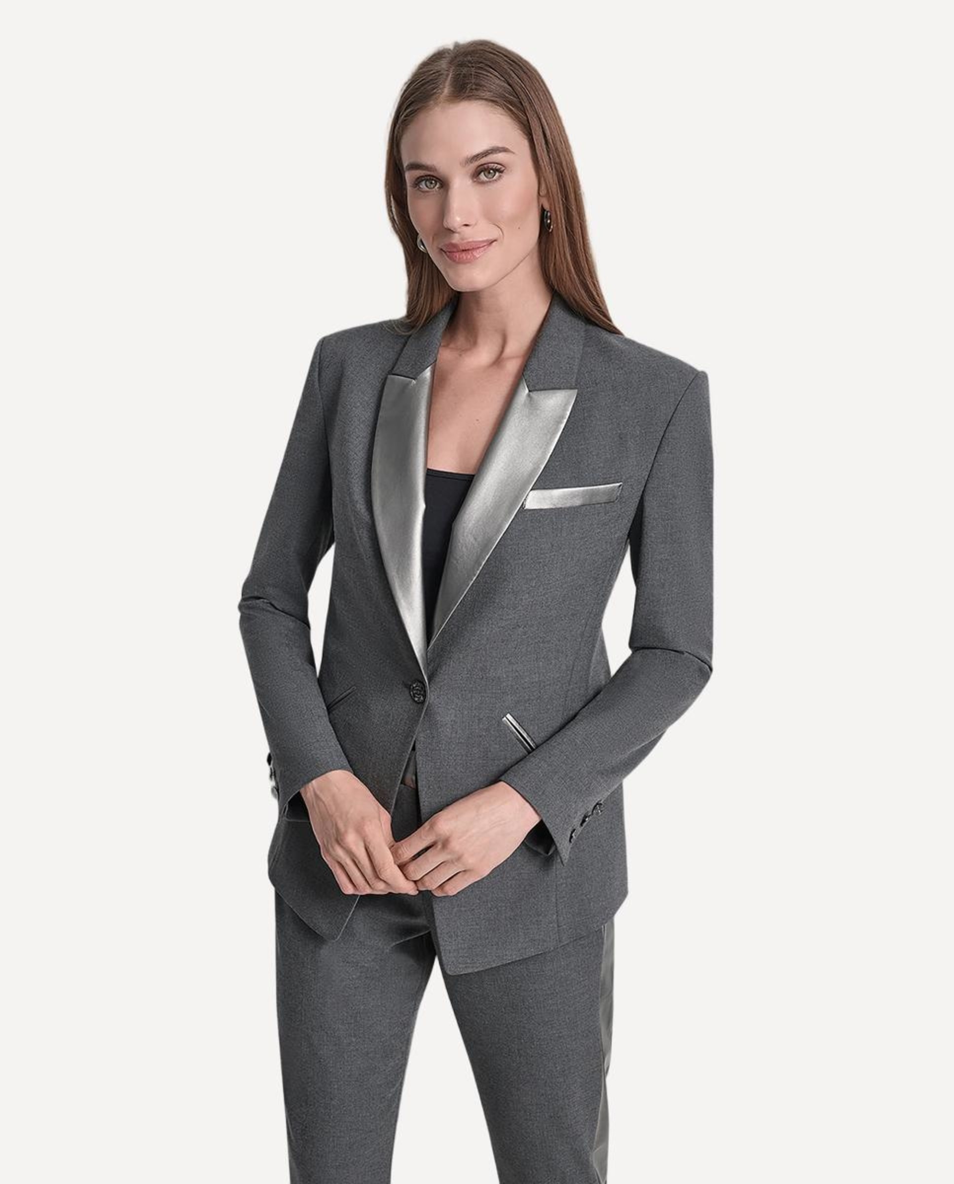 Casaco Tipo Blazer Cinzento-1