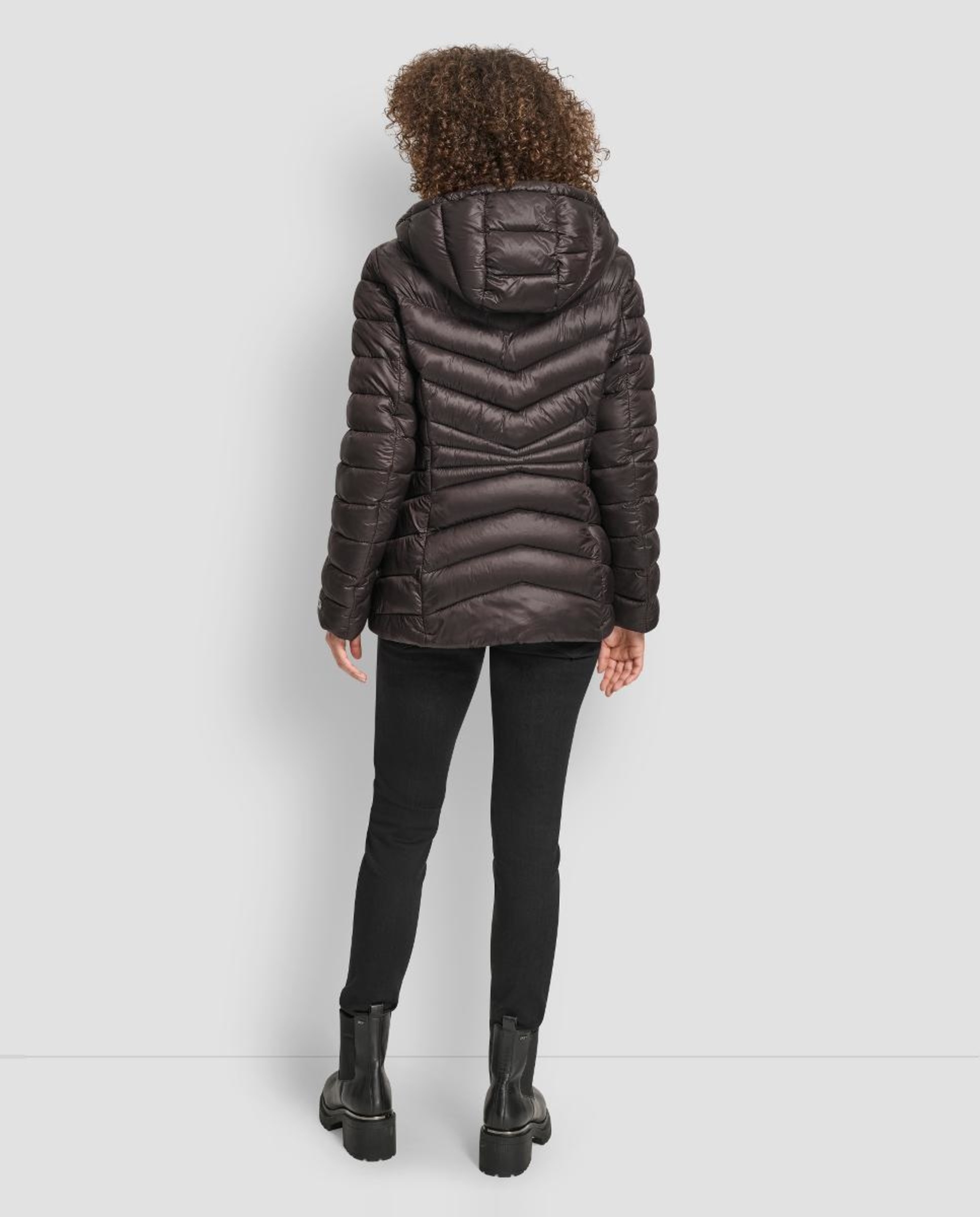 Sobretudo Tipo Blusão Acolchoado Castanho-escuro-4