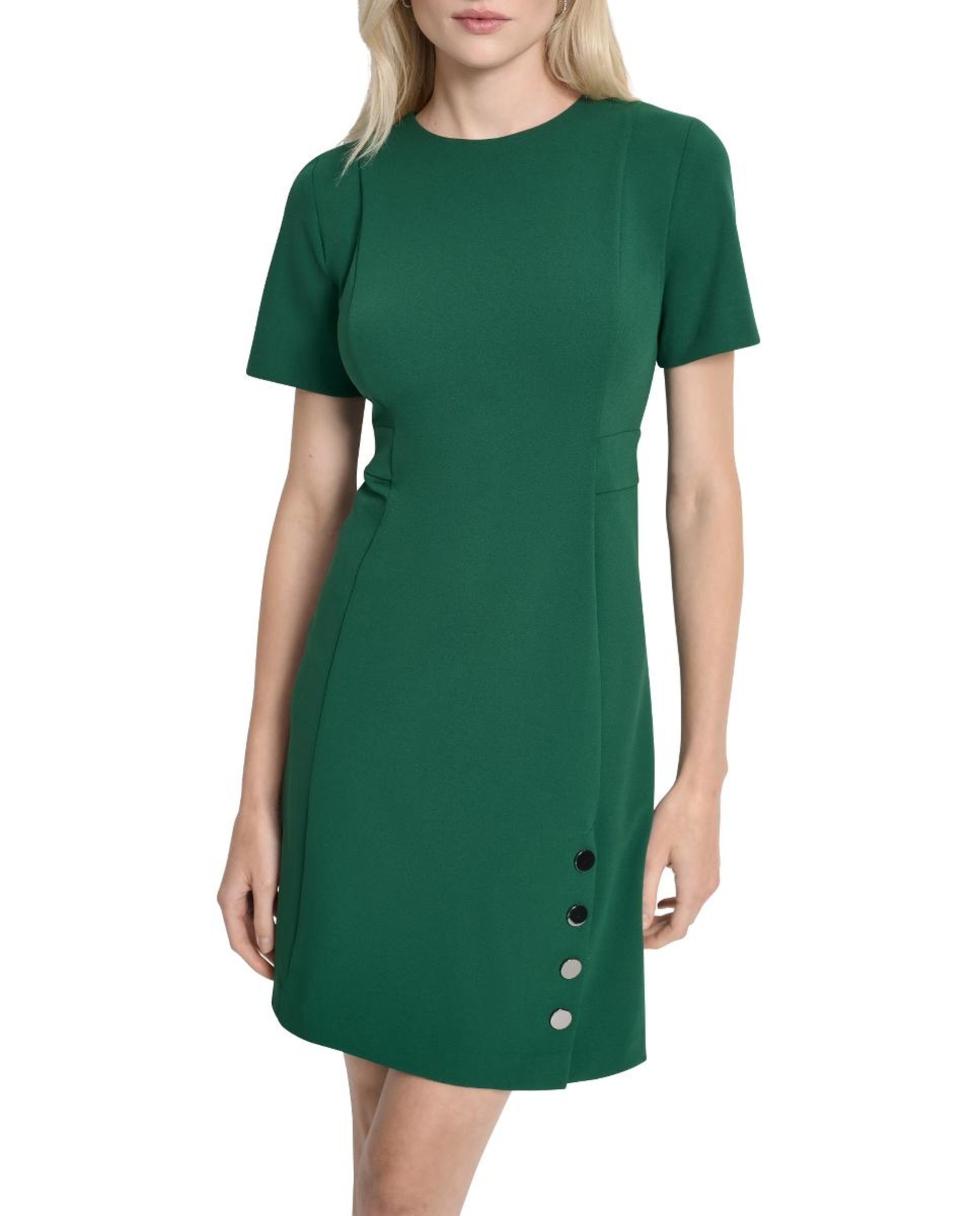 Vestido curto Verde-escuro-3