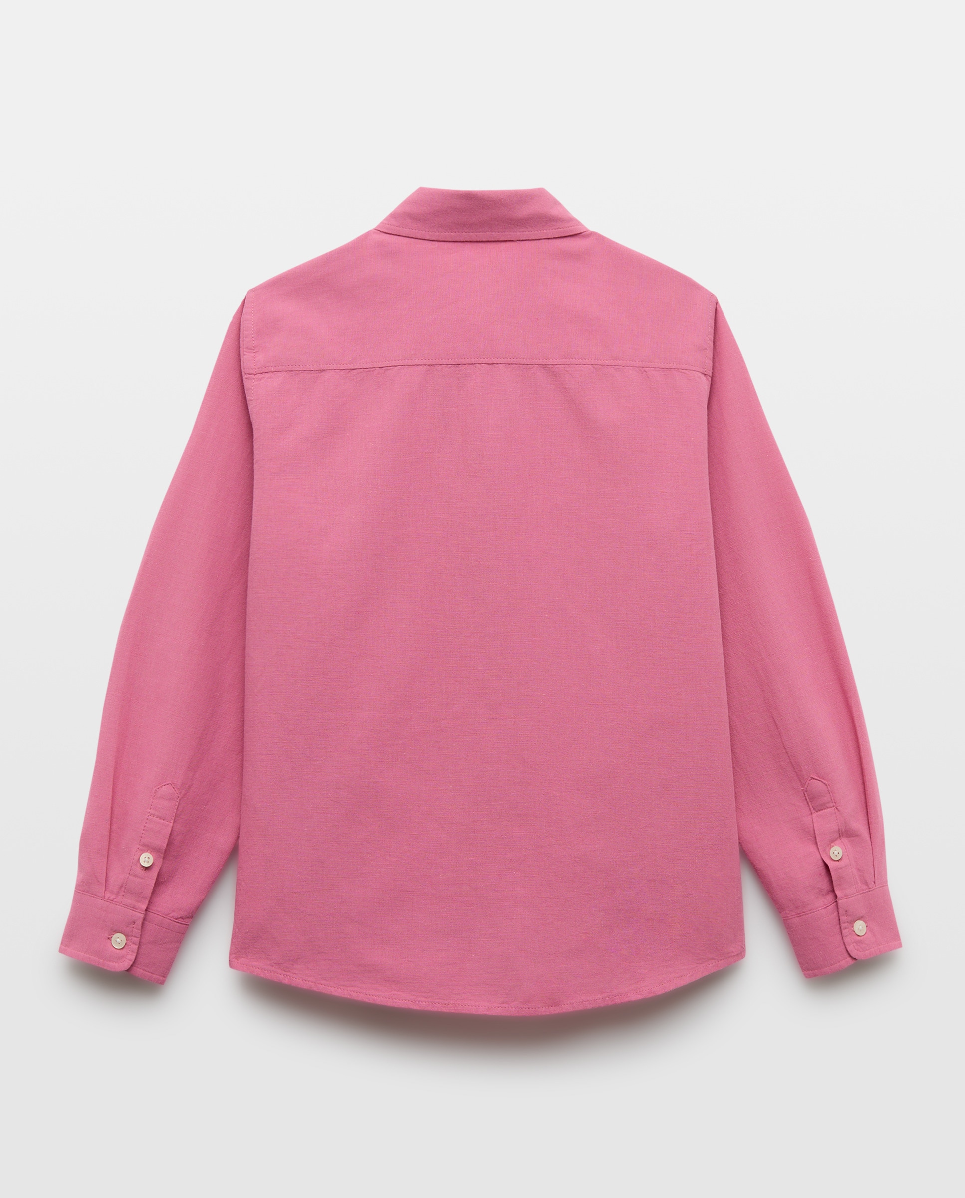 Camisa de niño algodón-lino cuello mao polera 230 Rosa oscuro-2