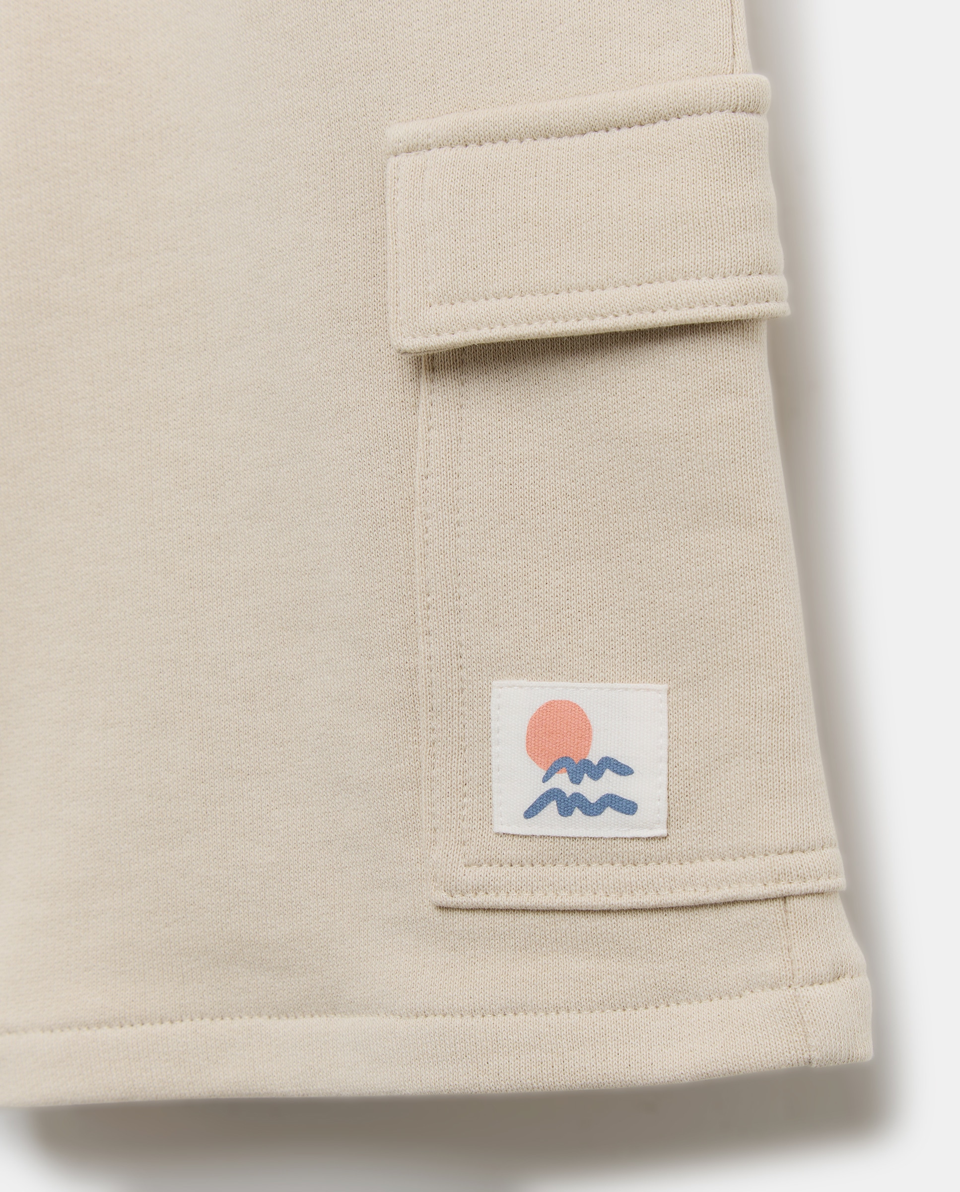 Bermuda de niño felpa cargo Beige-3