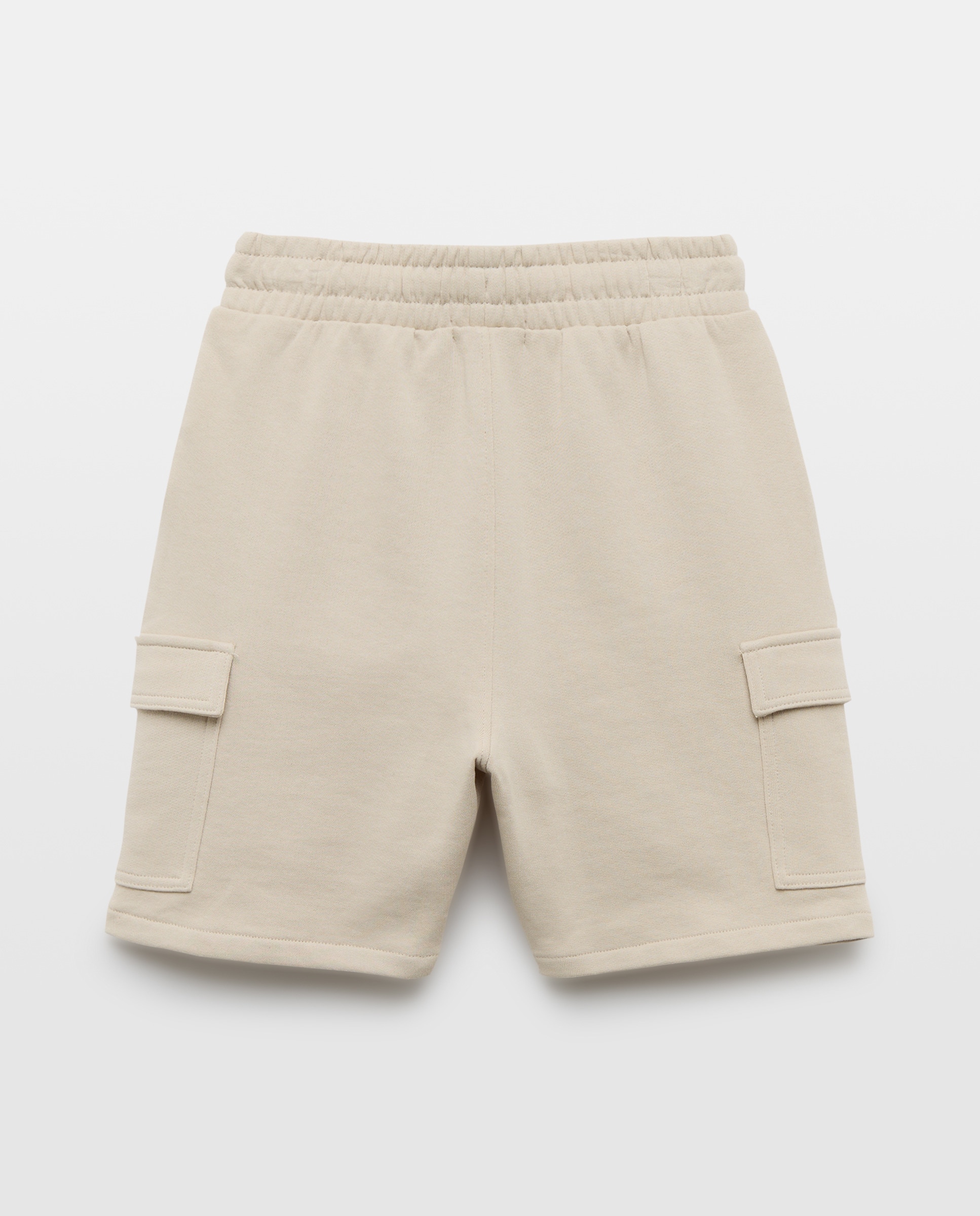 Bermuda de niño felpa cargo Beige-2