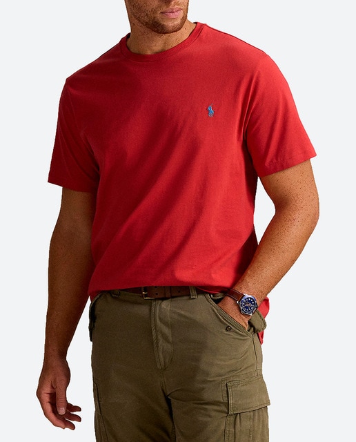 Imagen 0 de Camiseta de hombre de algodón con caballo bordado tallas grandes