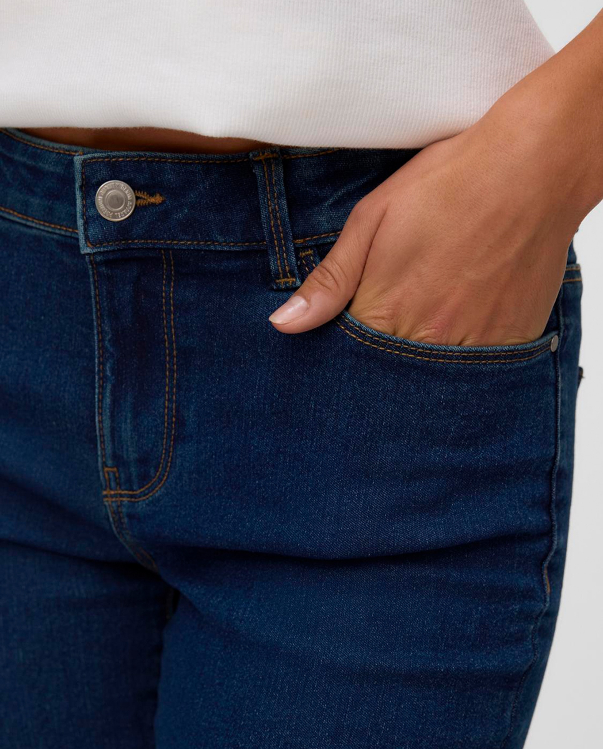 Jeans Flared com Bolsos Azul-marinho-2