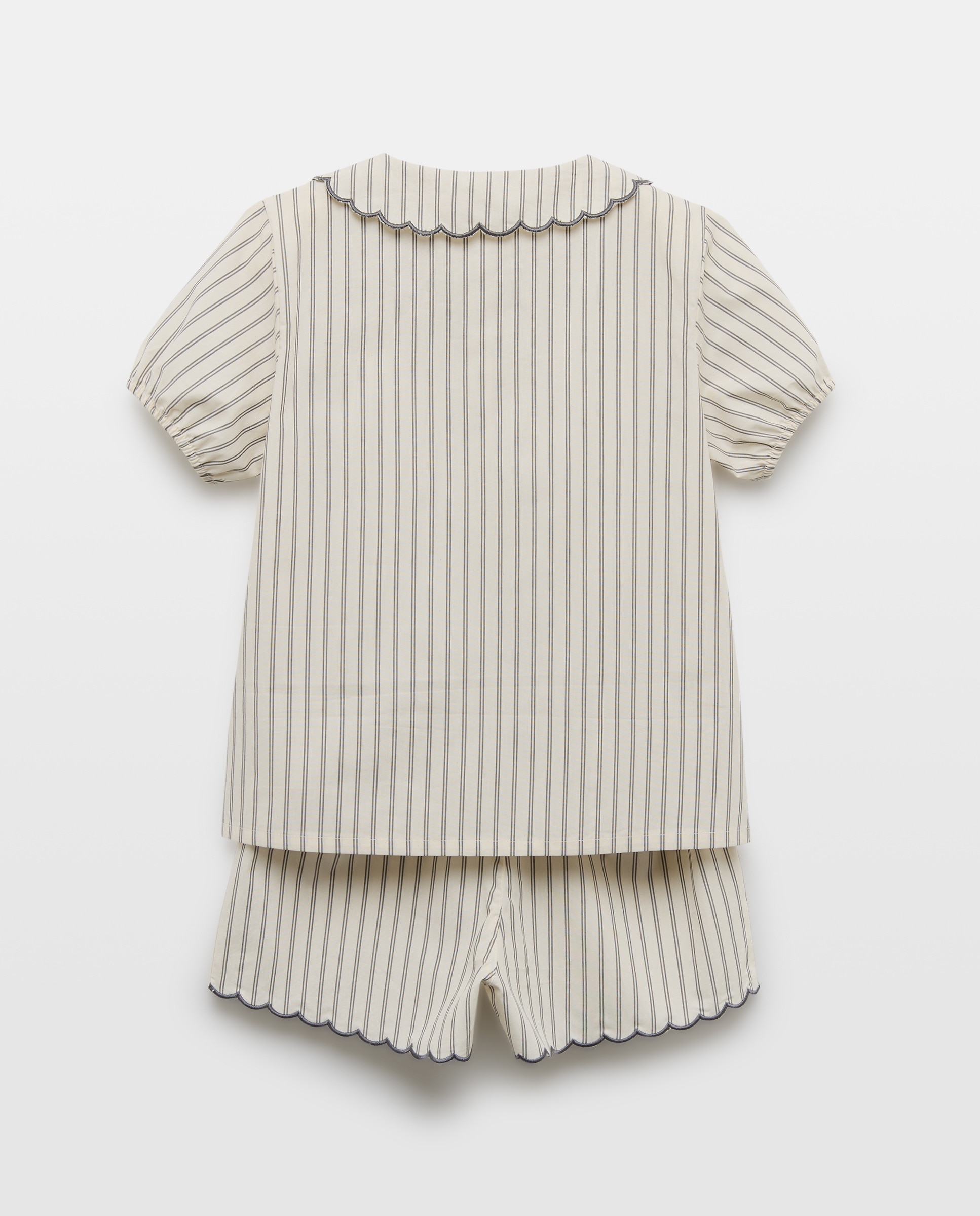Pijama de niña de popelín corto 830 Antracita-2