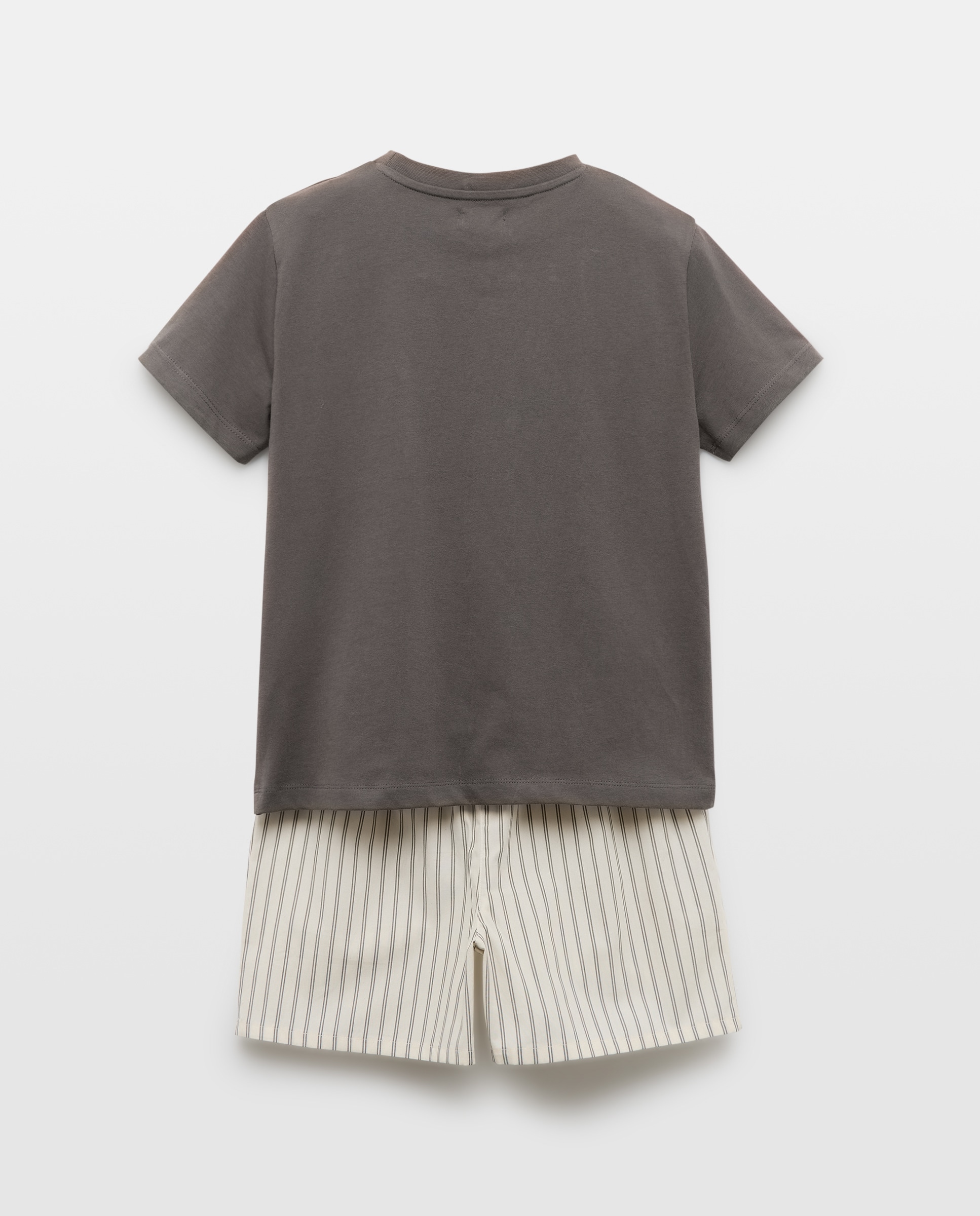 Pijama de niño combinado de popelín corto 830 Antracita-2