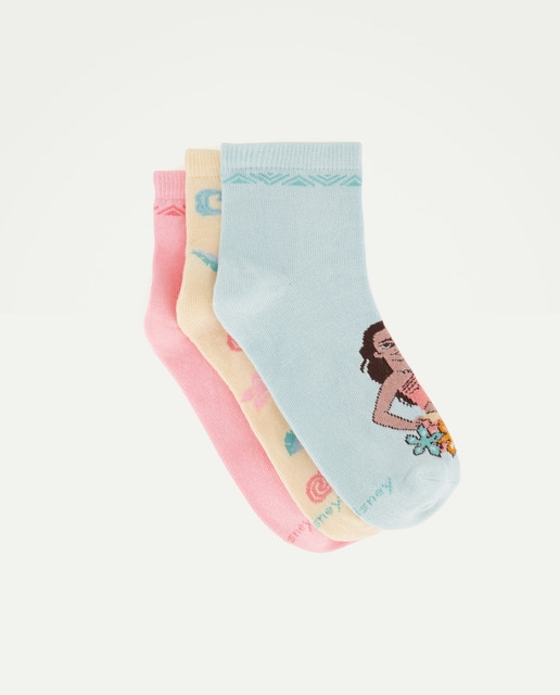 Imagem 0 de Pack de 3 Pares de Meias pelo Tornozelo com Estampado Vaiana
