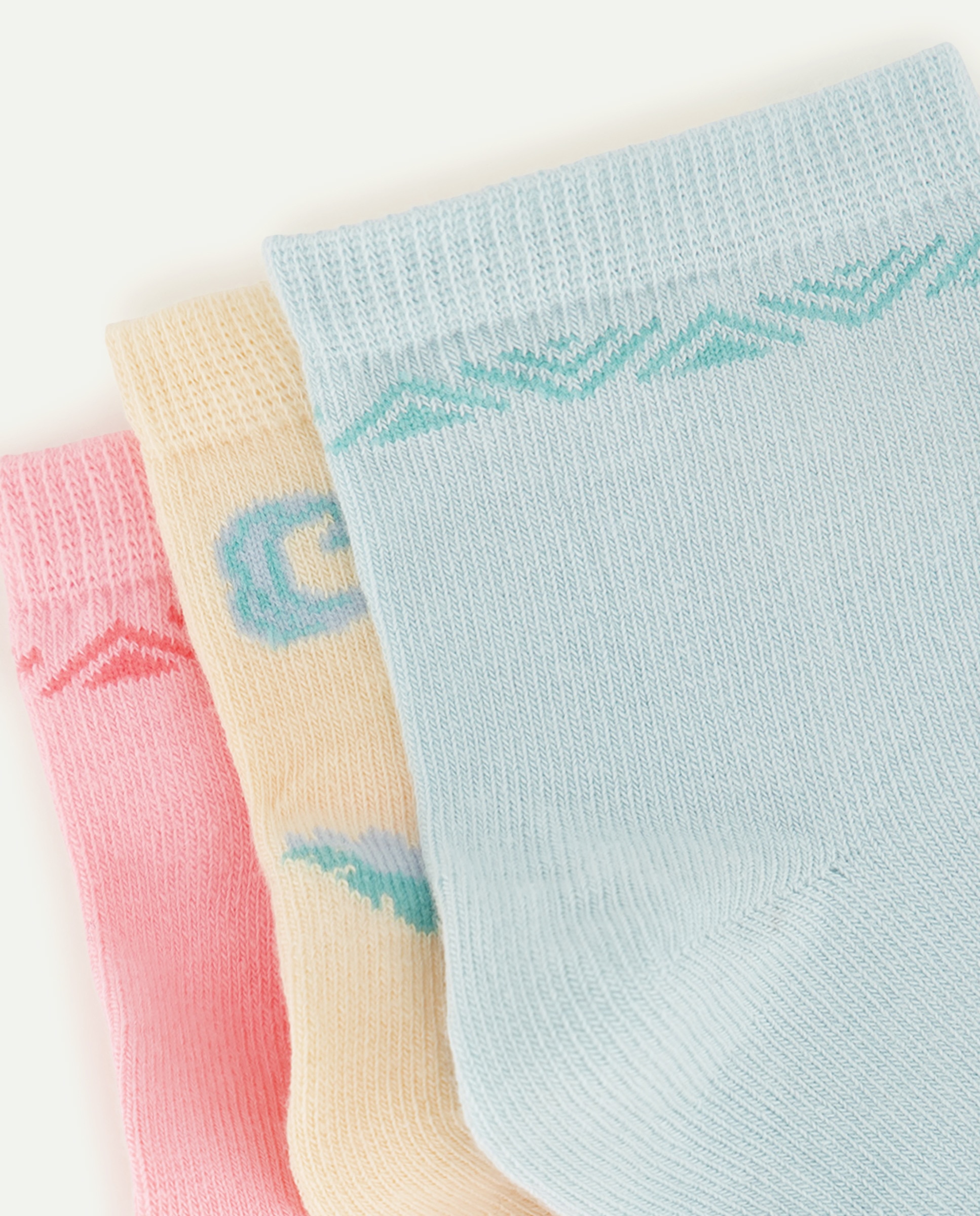 Pack de 3 Pares de Meias pelo Tornozelo com Estampado Vaiana Cotton Juice Multicolor-2