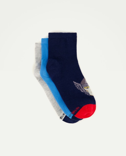 Imagem 0 de Pack de 3 Pares de Meias pelo Tornozelo com Estampado Os Vingadores