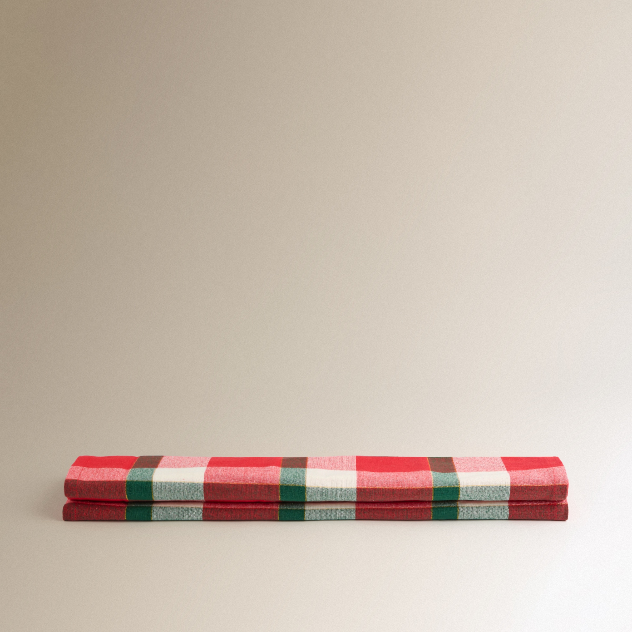 Camino de mesa algodón Dresde Rojo-2