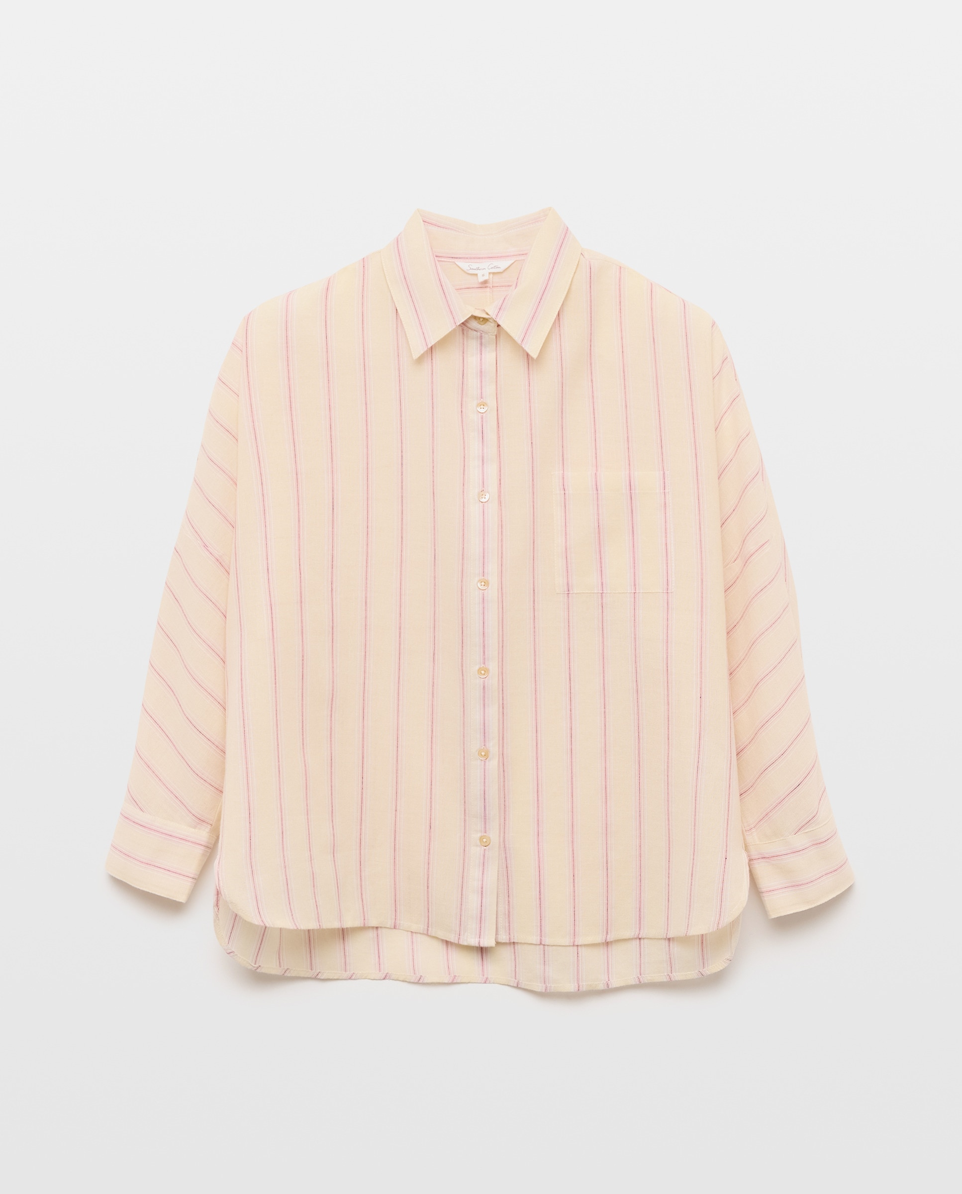 Camisa às Riscas Oversize Amarelo-4