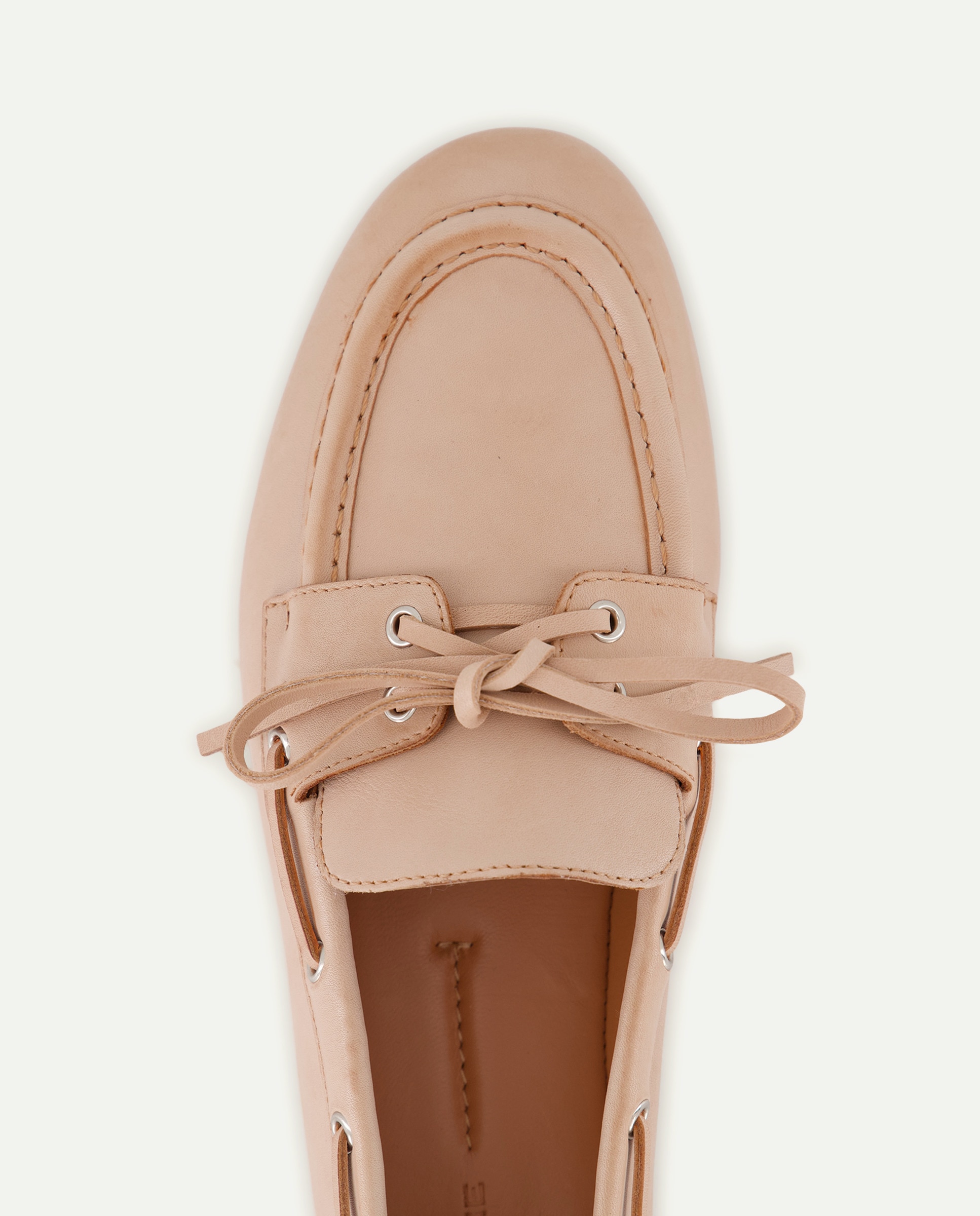 Sapatos Rasos com Atacadores Branco-marfim-4
