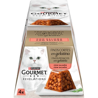 Revelations comida húmeda para gatos salmón 4 x envase 57 g - Gourmet