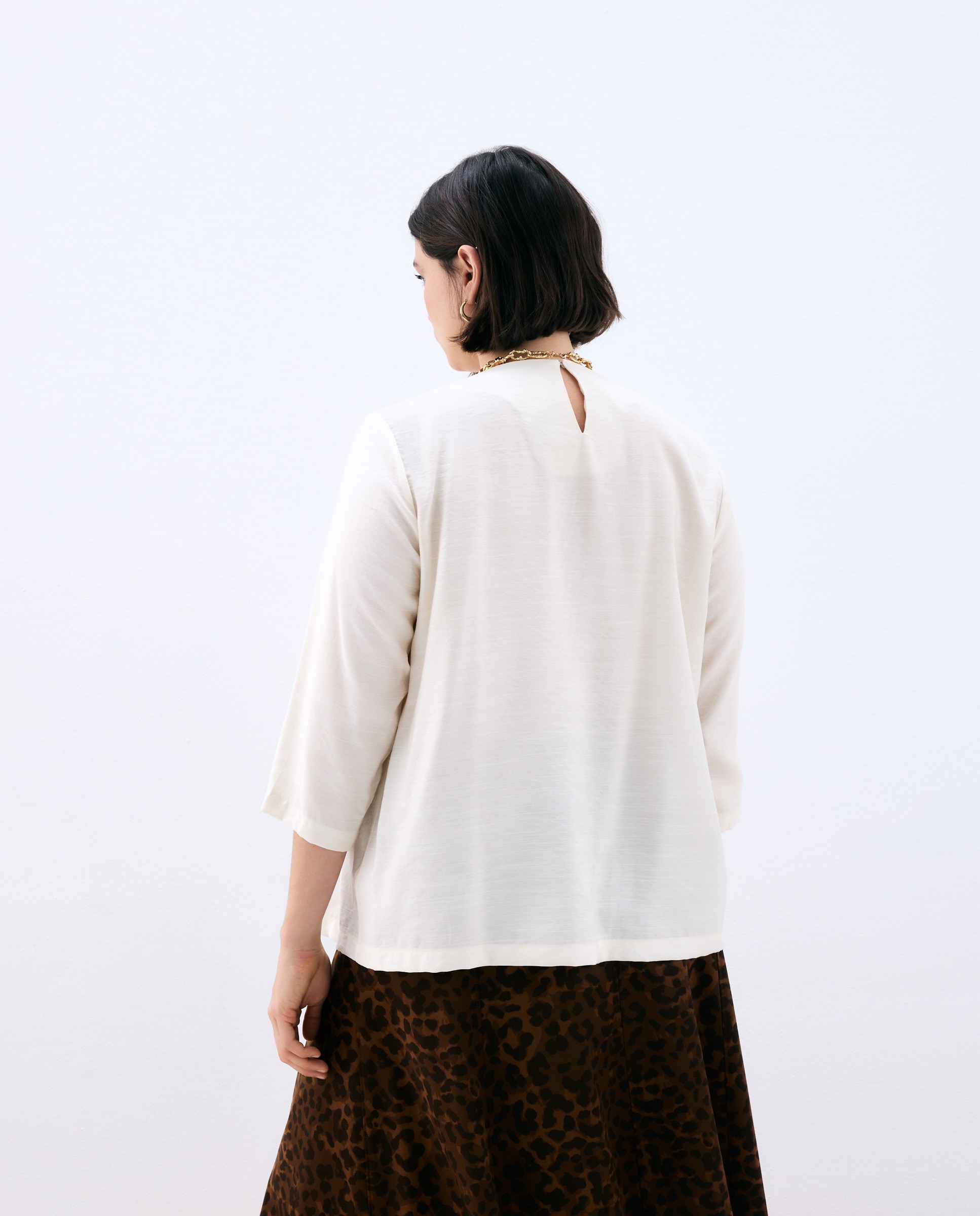 Blusa Lisa de Manga Comprida 120 Cru-3