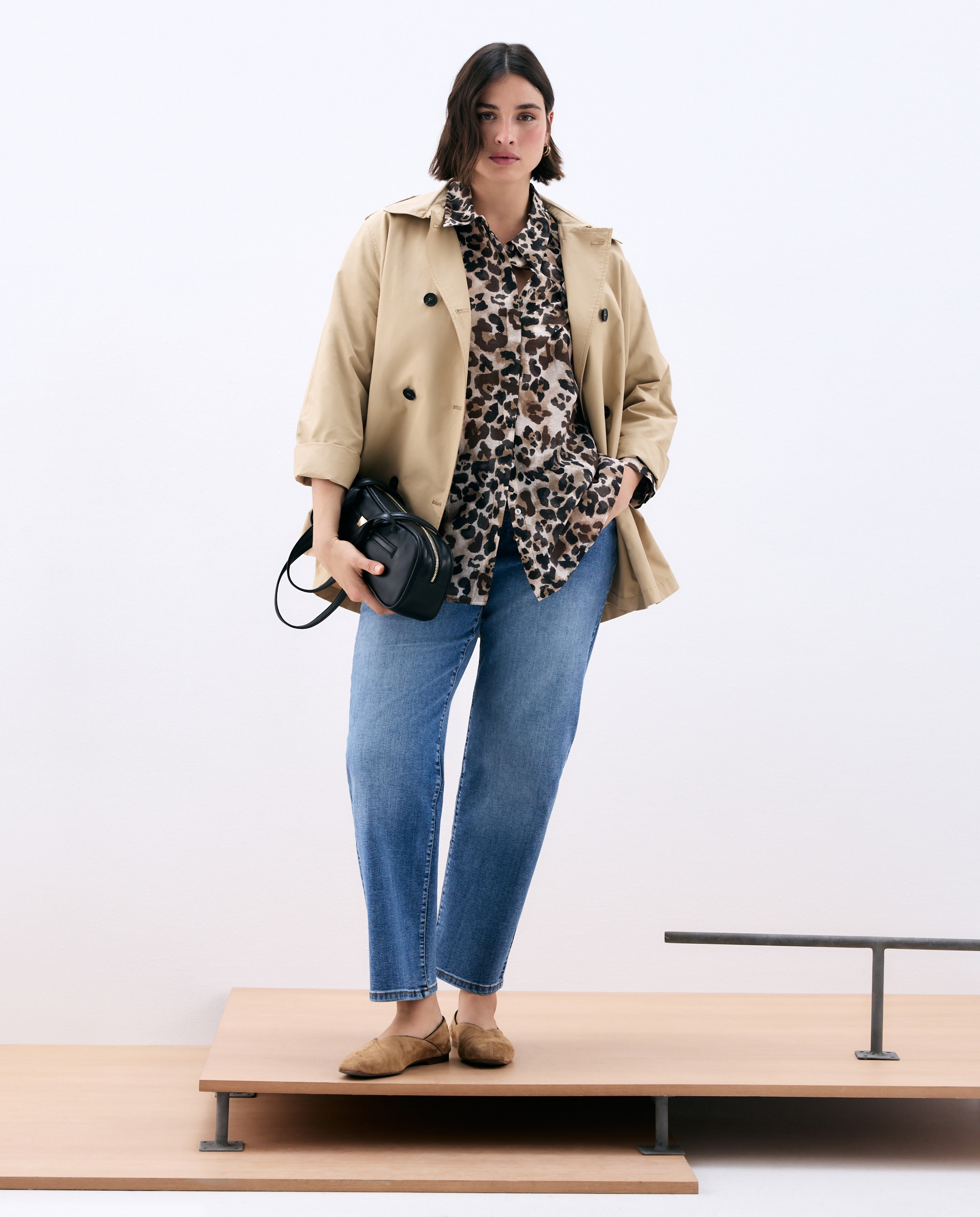 Camisa de Viscose com Manga Comprida Castanho-1