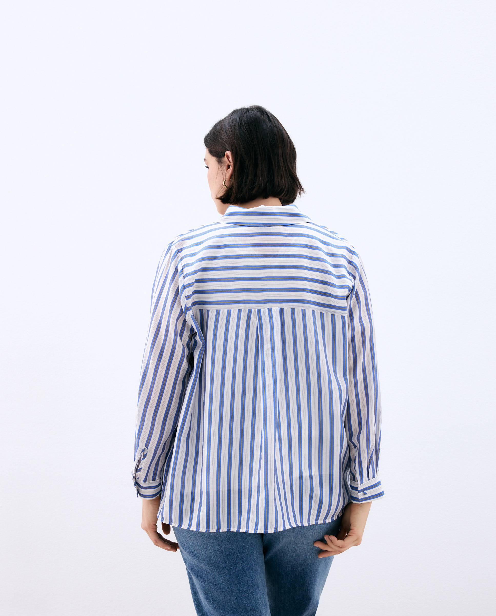 Camisa Estampada com Manga Comprida Branco-3