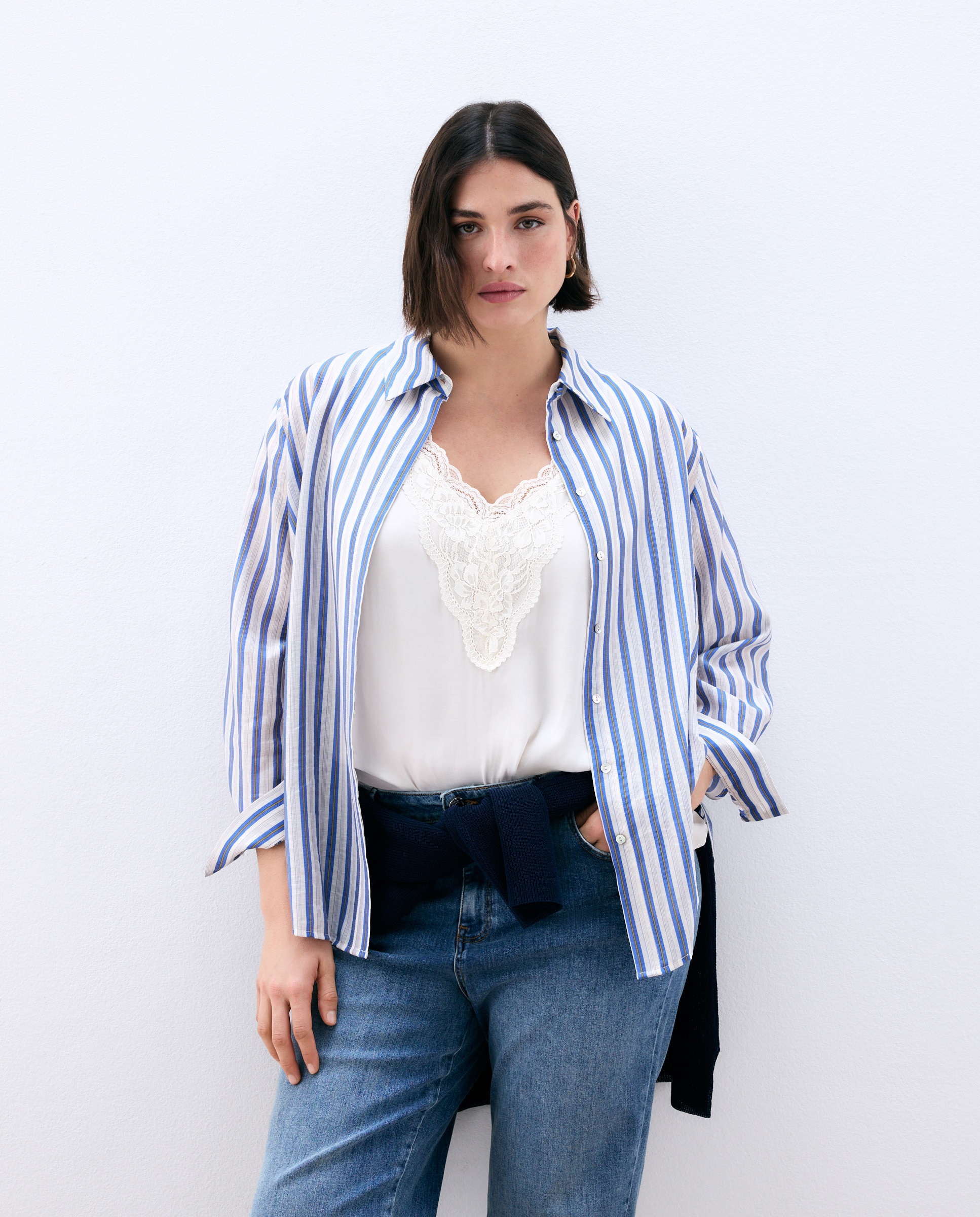 Camisa Estampada com Manga Comprida Branco-2