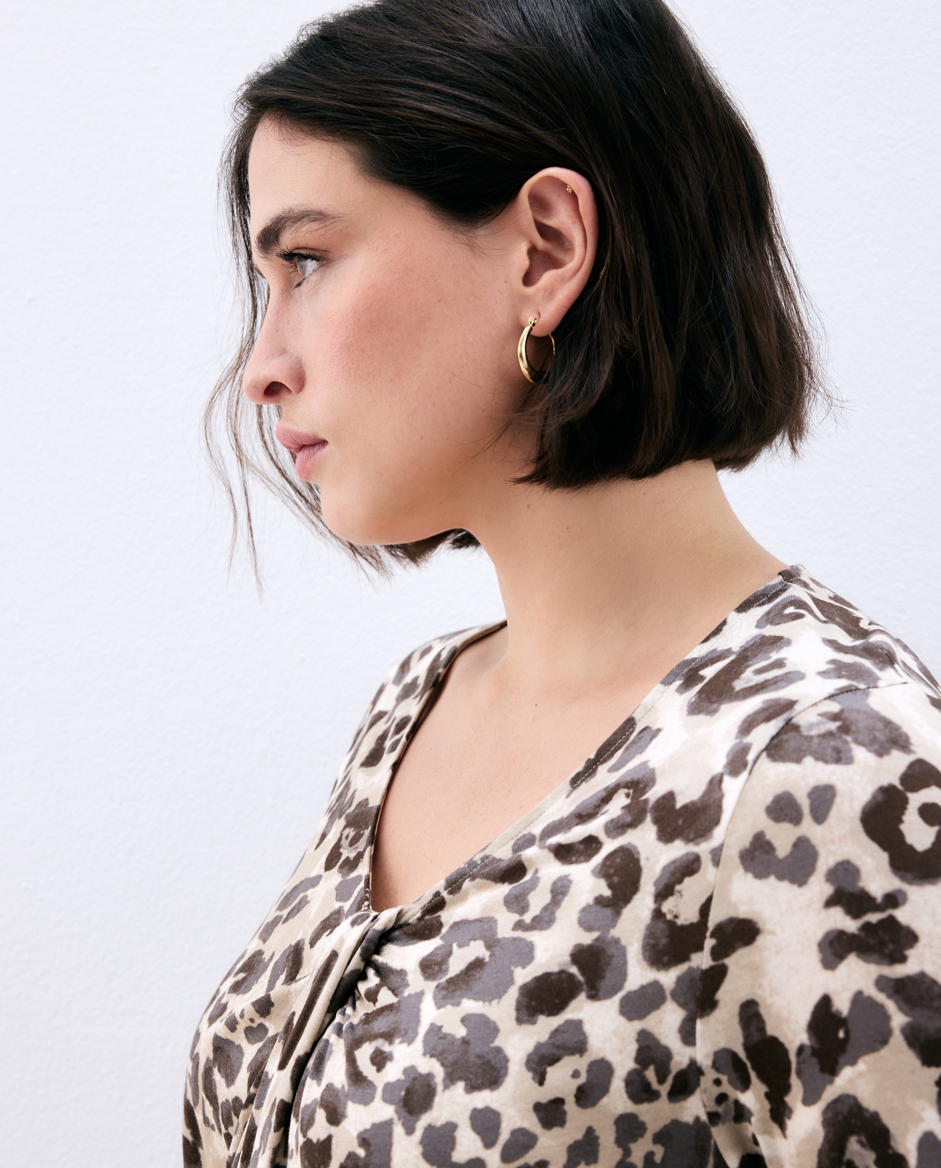 Camisola de Manga Comprida Lisa Castanho-3