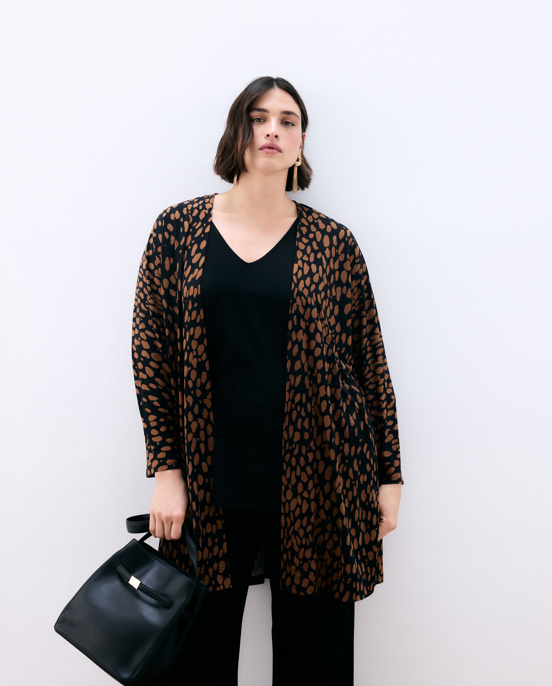 Casaco com Animal Print Preto-2
