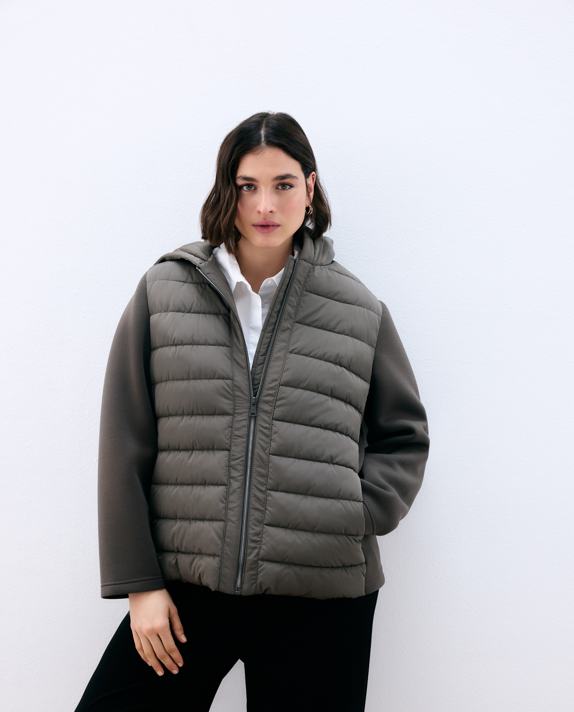 Casaco Acolchoado Combinado 520 Caqui-2