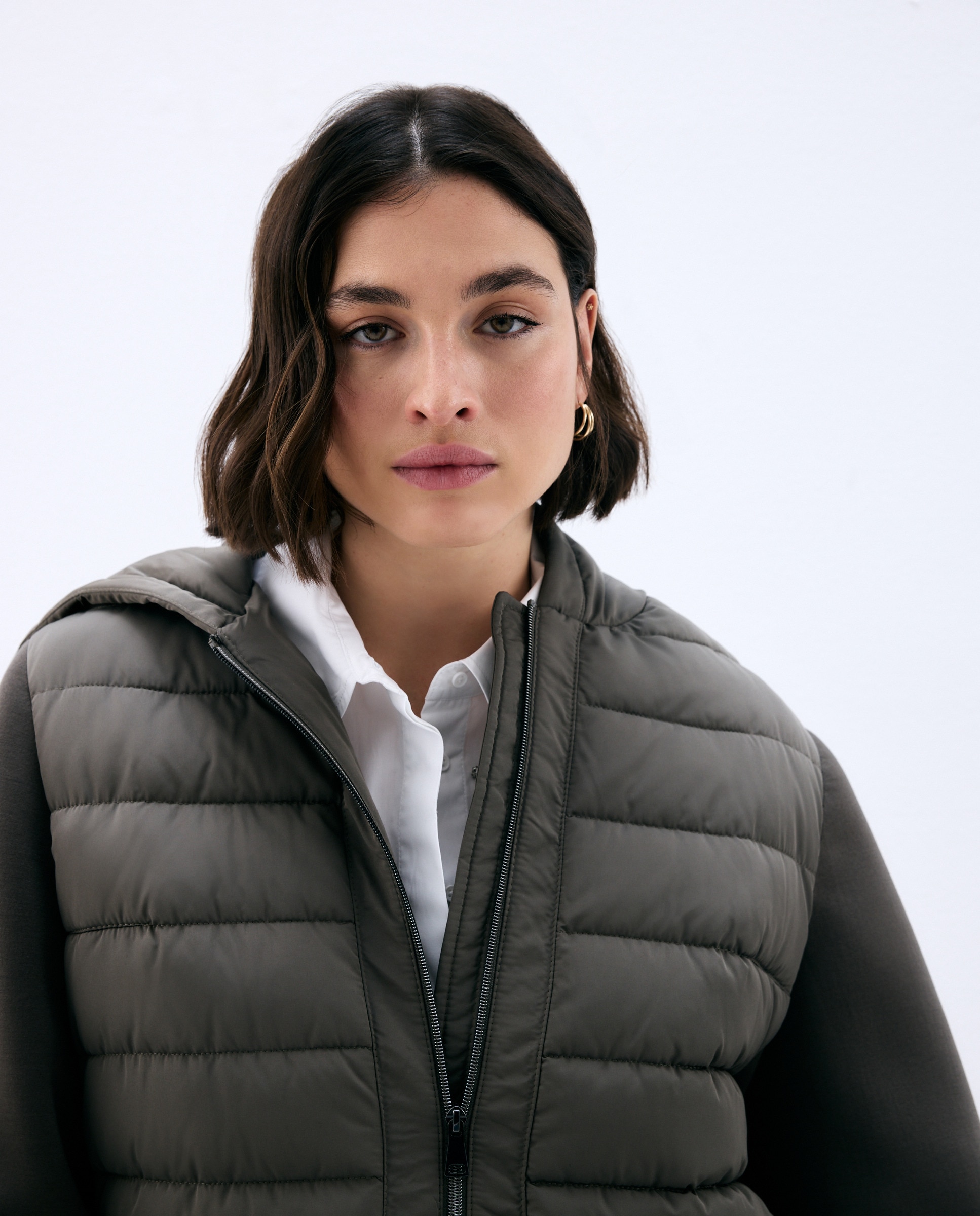 Casaco Acolchoado Combinado 520 Caqui-3