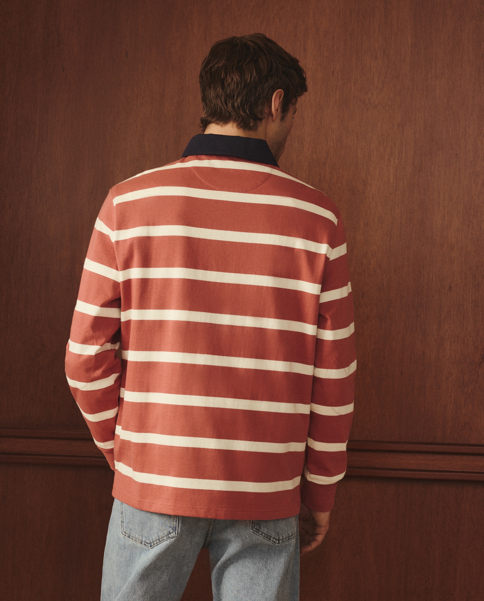 Polo Rugby de Manga Comprida Laranja-3