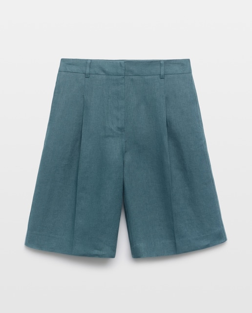 Imagem 0 de Bermudas de Linho com Pinças