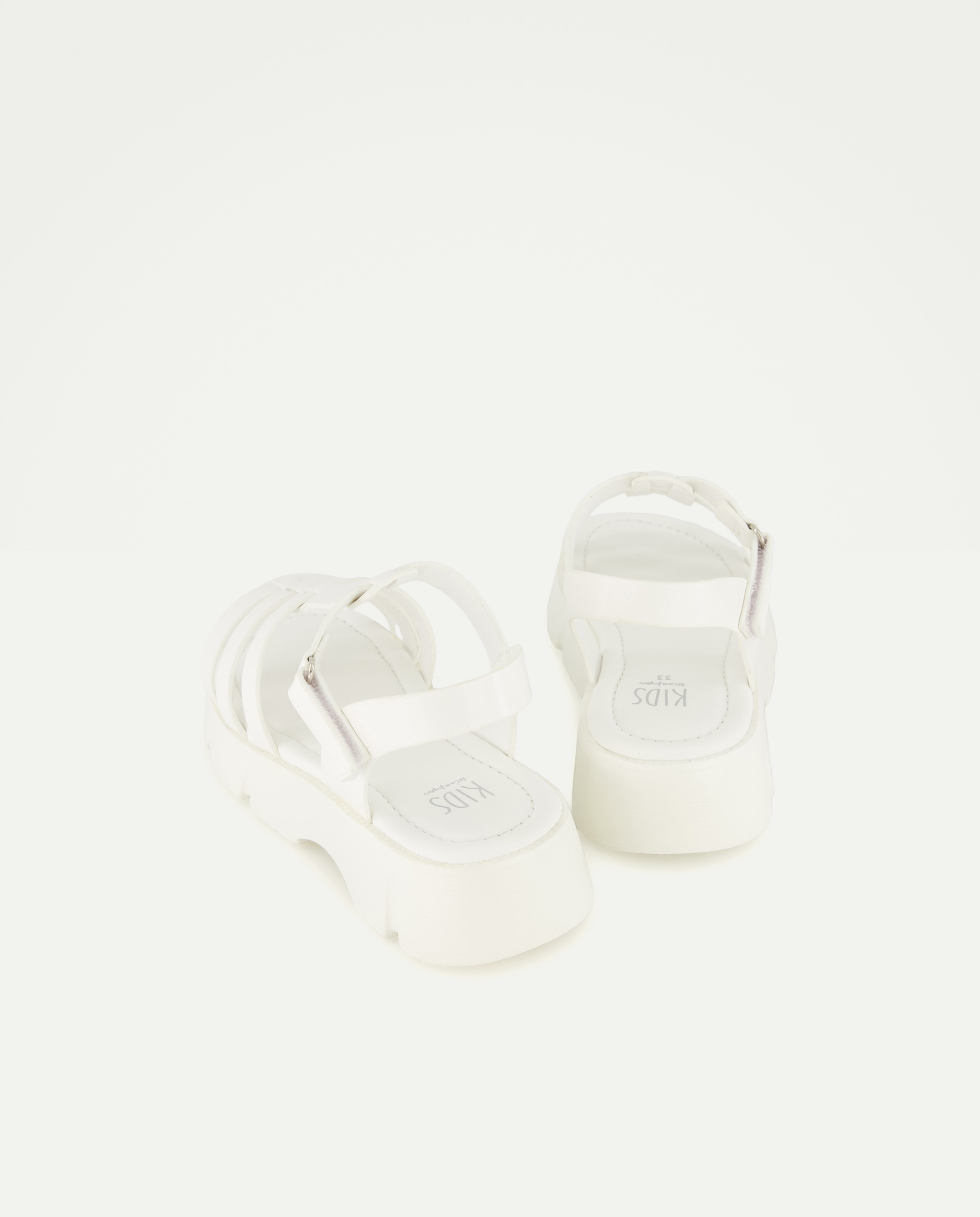 Chinelos com Tiras e Plataforma Branco-3