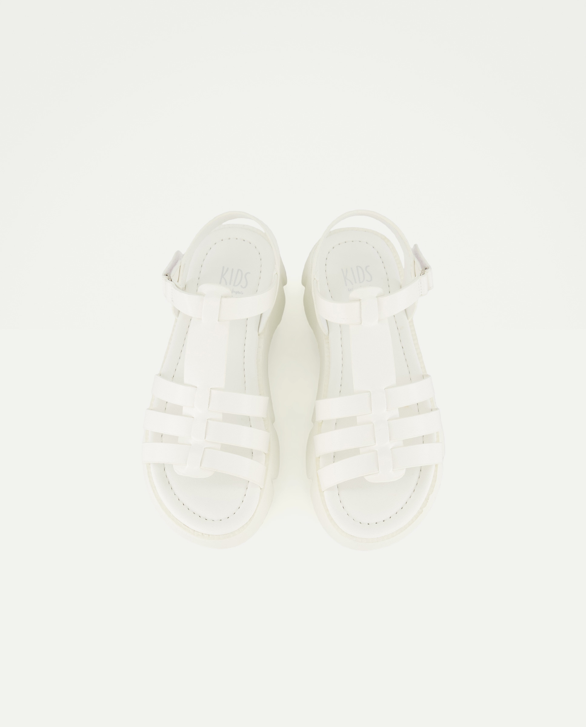 Chinelos com Tiras e Plataforma Branco-4