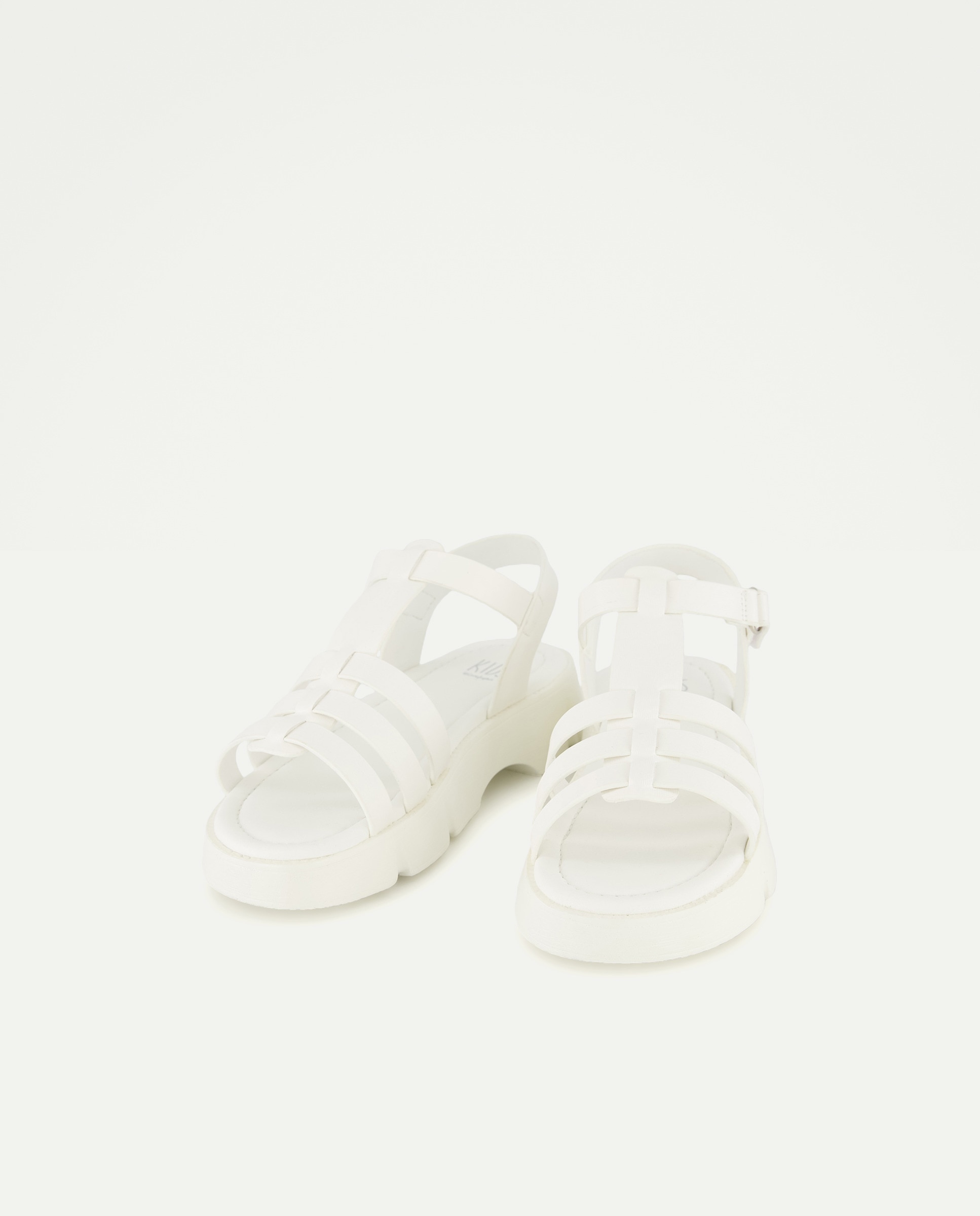 Chinelos com Tiras e Plataforma Branco-2