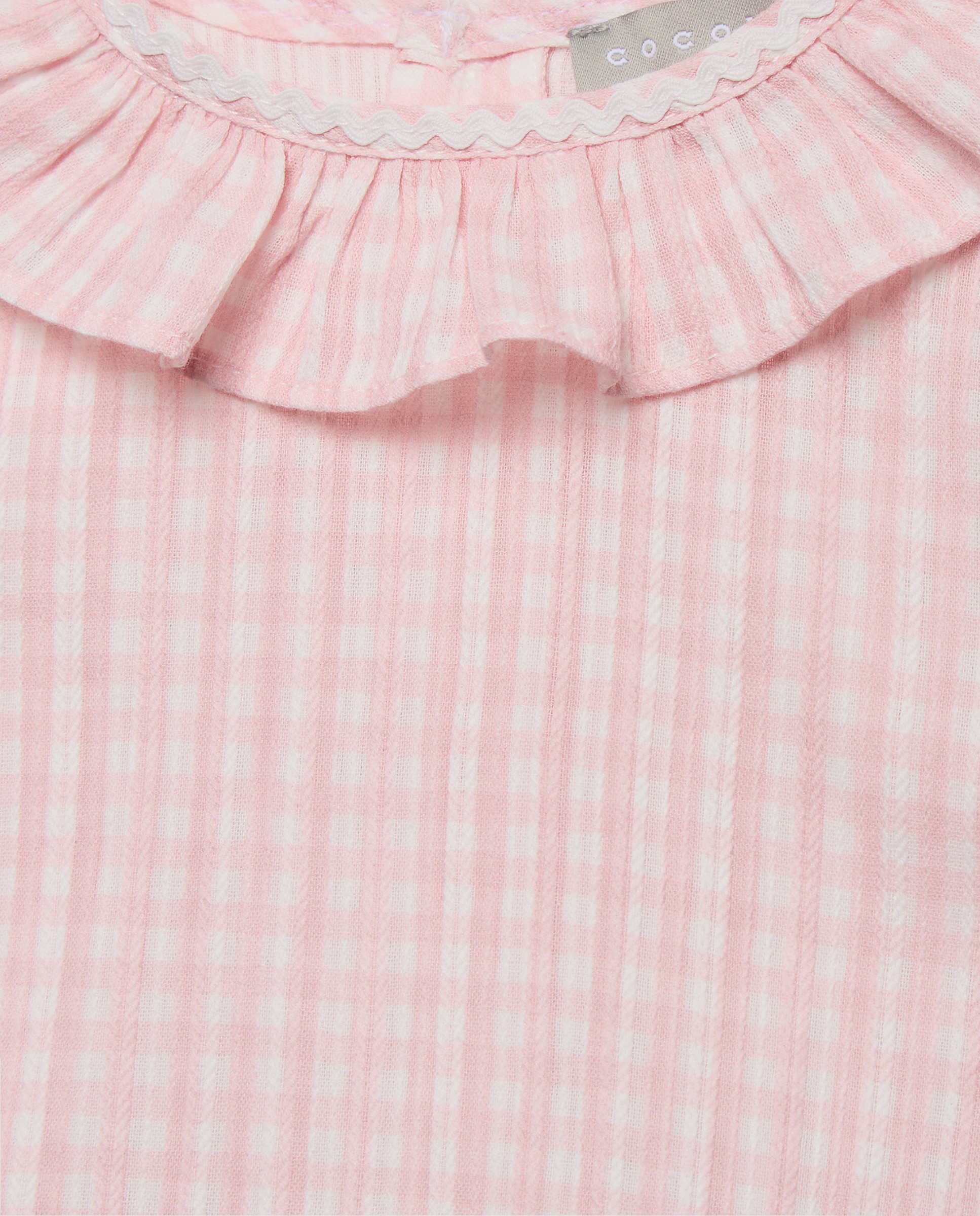 Camisa Plana Vicky de Bebé com Gola e Manga Comprida Rosa-3