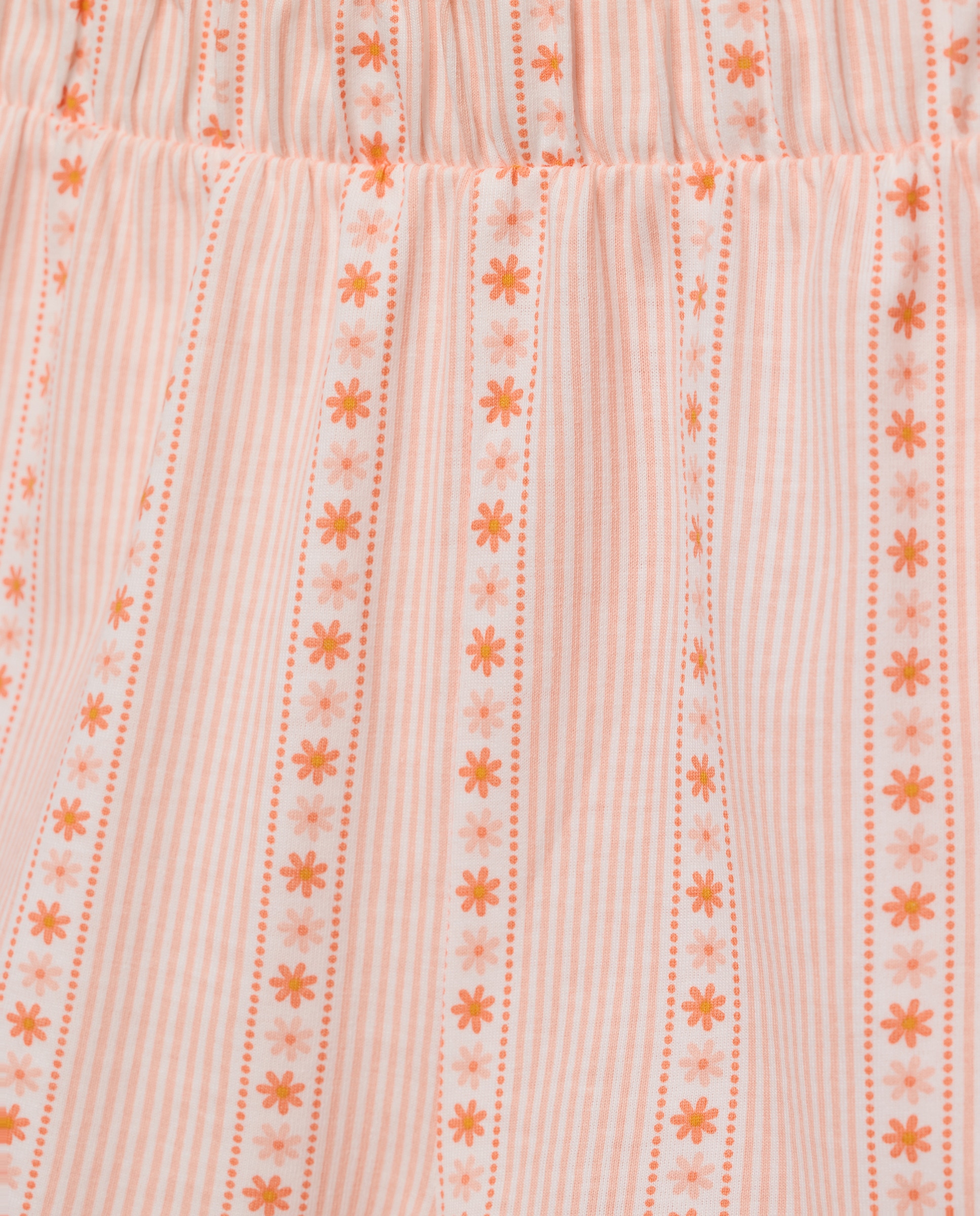 Pijama Curto com Estampado de Fantasia e Calças às Riscas Cotton Juice Branco-6