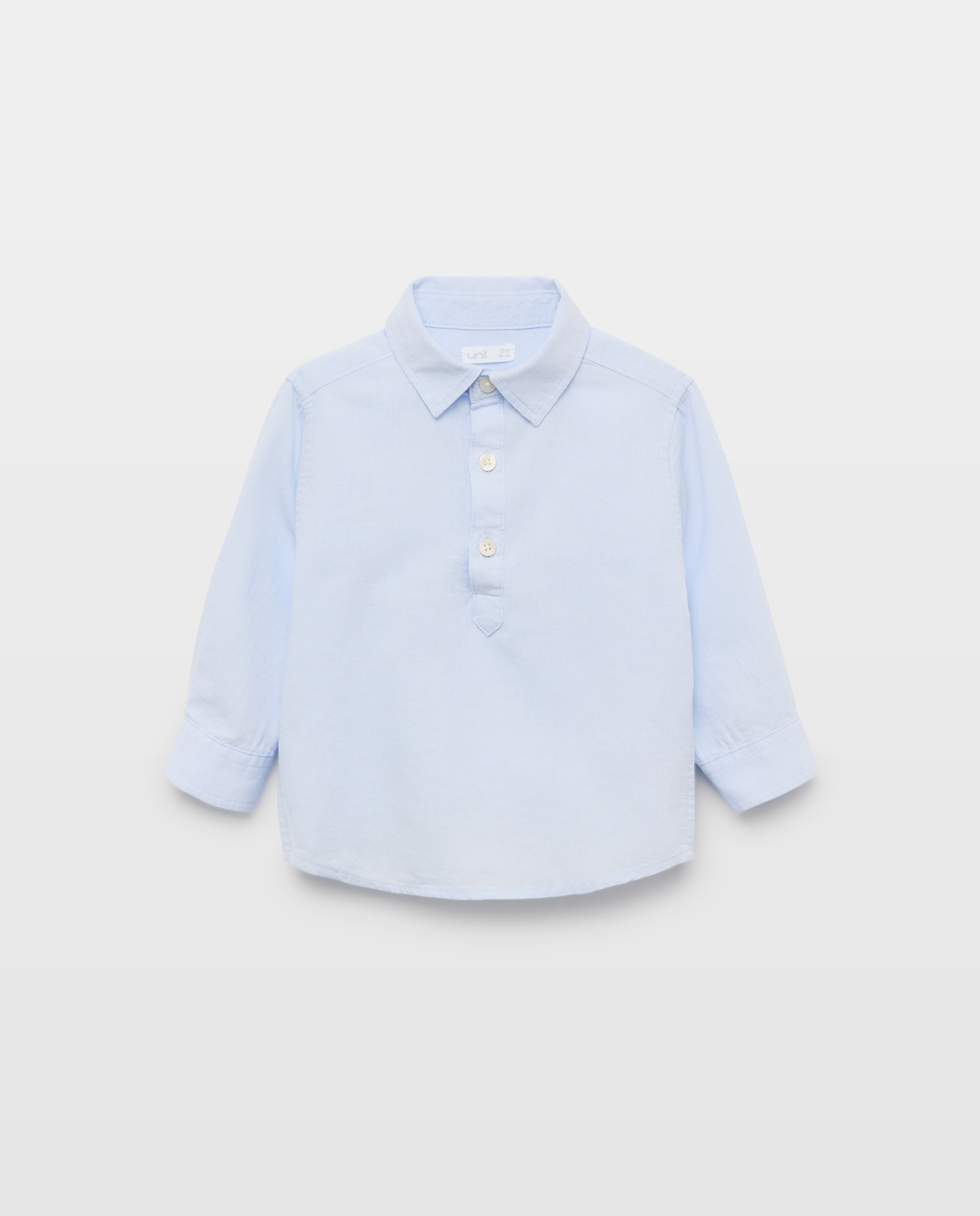 Imagen 0 de Camisa de bebé algodón-lino cuello mao polera