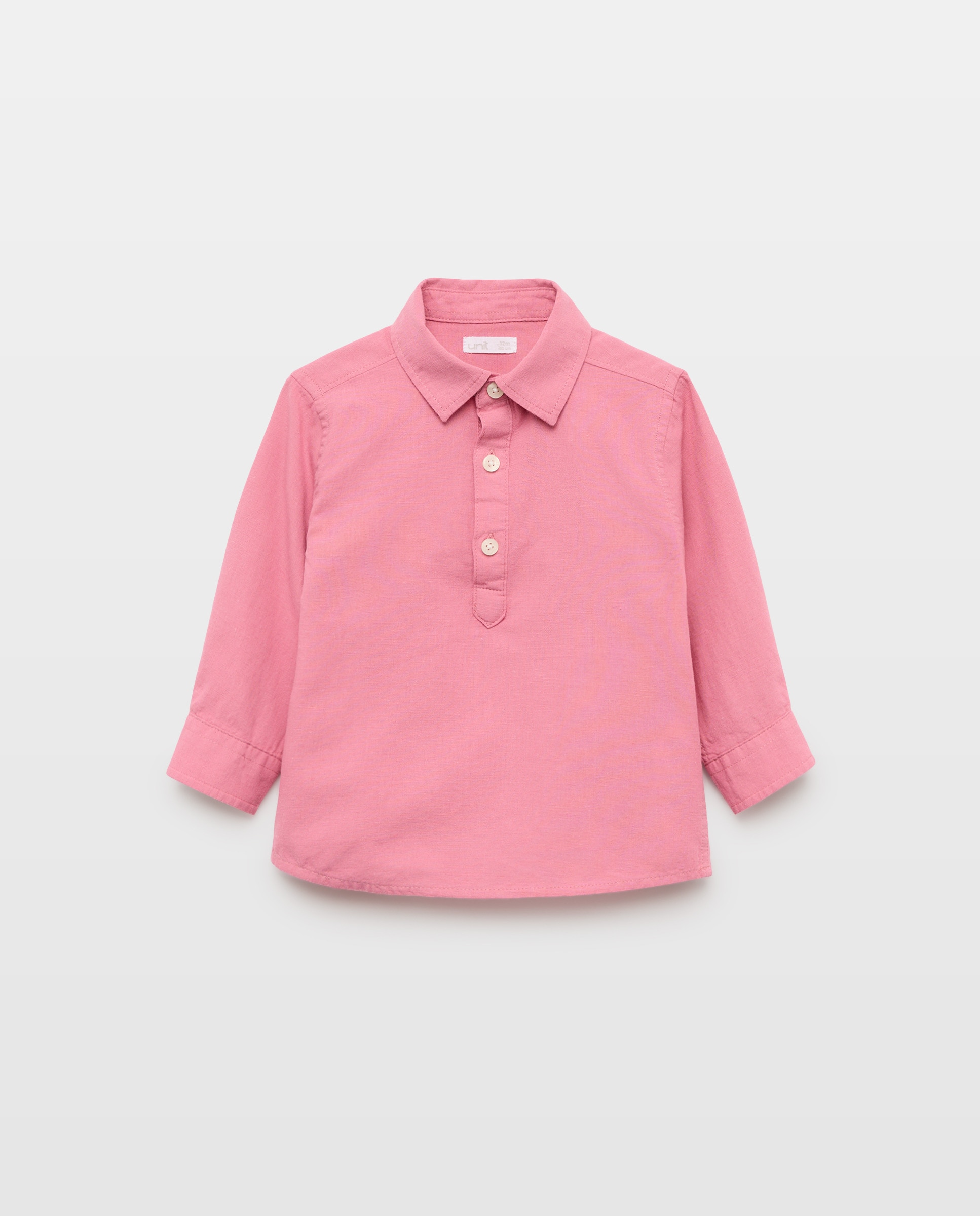 Imagen 0 de Camisa de bebé algodón-lino cuello mao polera