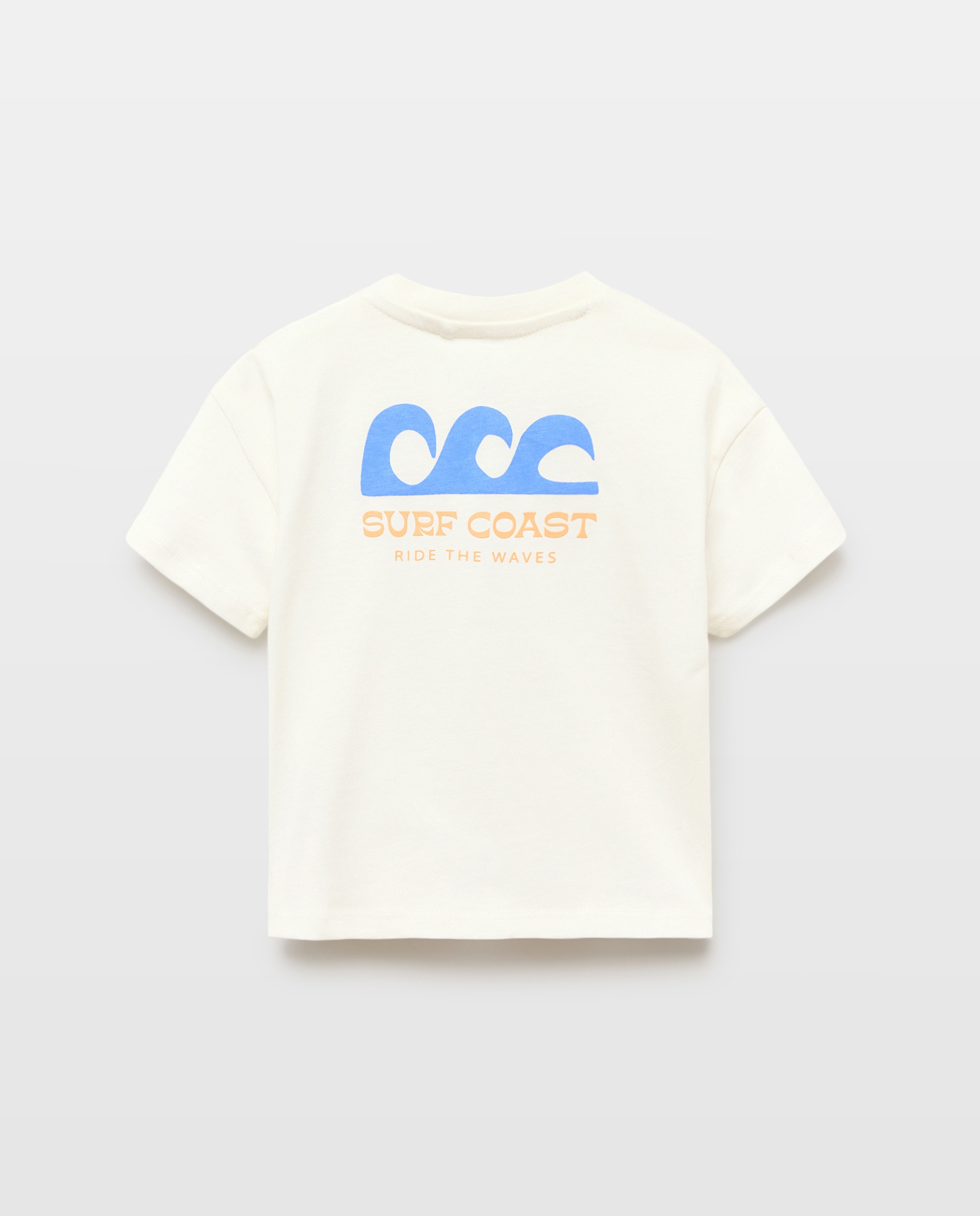Camiseta de bebé detalle flocado manga corta Blanco roto-2