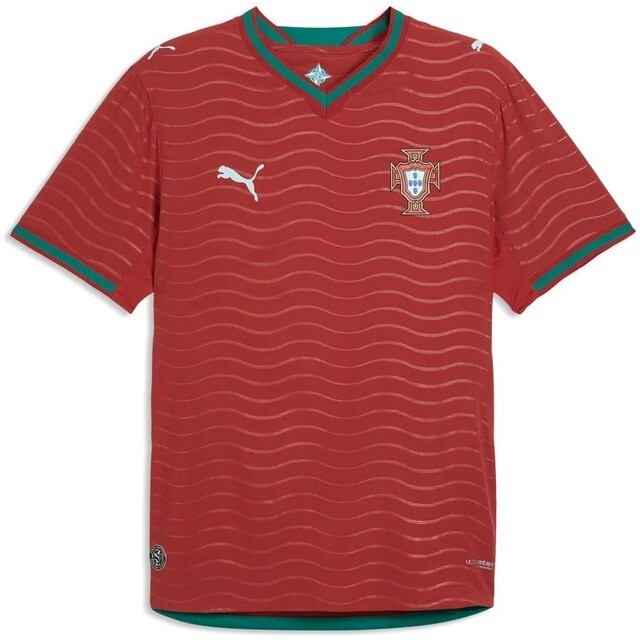 T-shirt de Homem 1.º Equipamento Portugal Mundial Authentic 2026 Verde / Vermelho-6