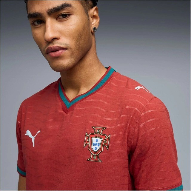 T-shirt de Homem 1.º Equipamento Portugal Mundial Authentic 2026 Verde / Vermelho-2