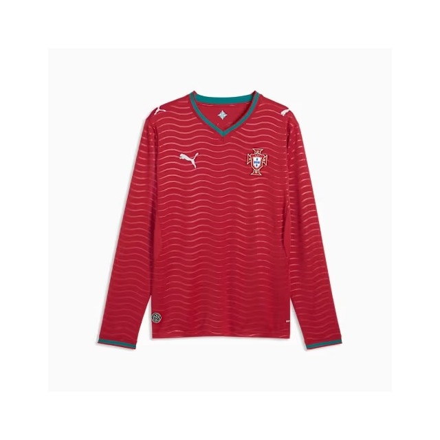 Camisola de Manga Comprida de Homem 1.º Equipamento Portugal Mundial 2026 Verde / Vermelho-6