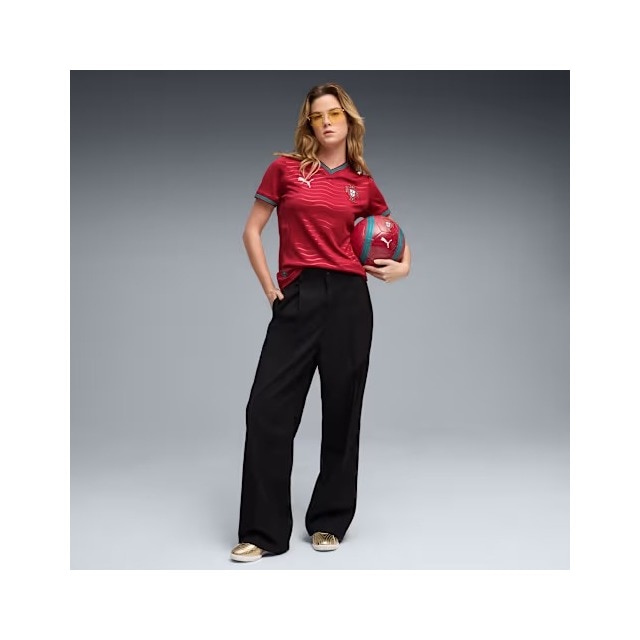 T-shirt de Mulher 1.º Equipamento Portugal Mundial 2026 Verde / Vermelho-3