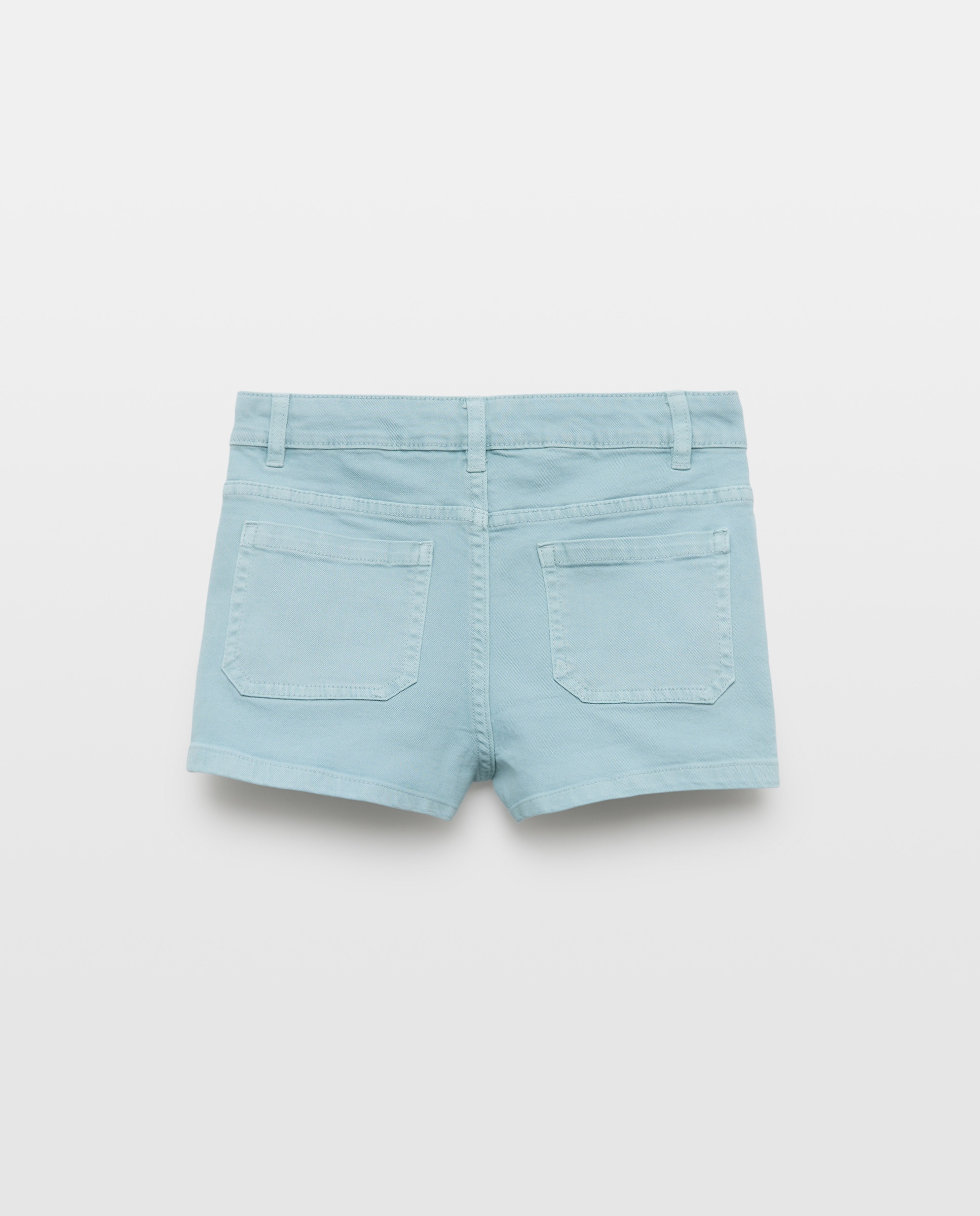 Short niña color con bolsillos de twill Jabón-2