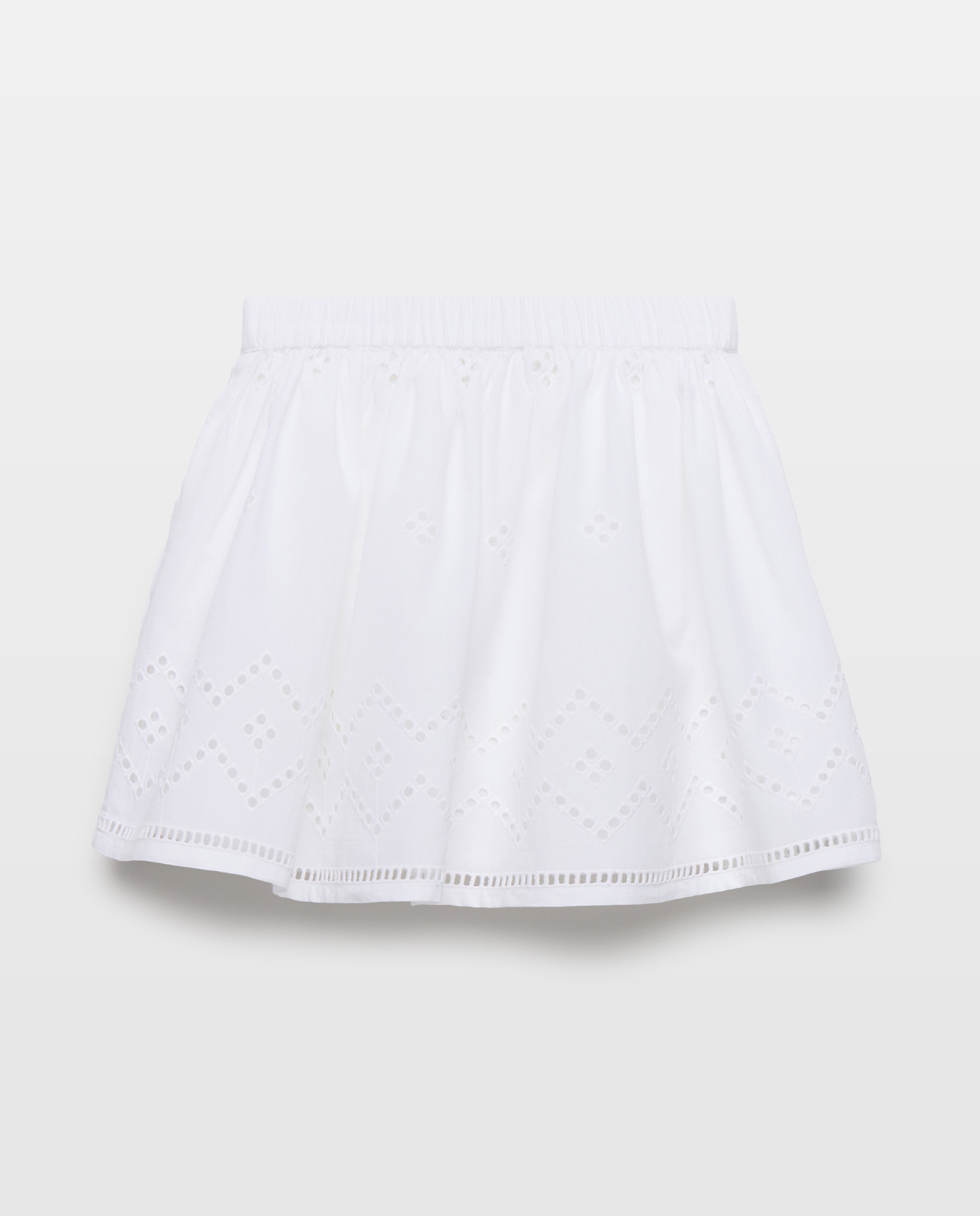 Falda niña con bordados Blanco-2