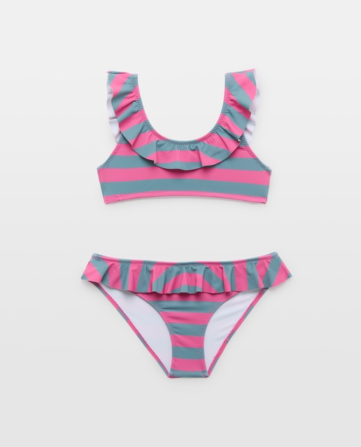 Imagen 0 de Bikini niña volante rayas