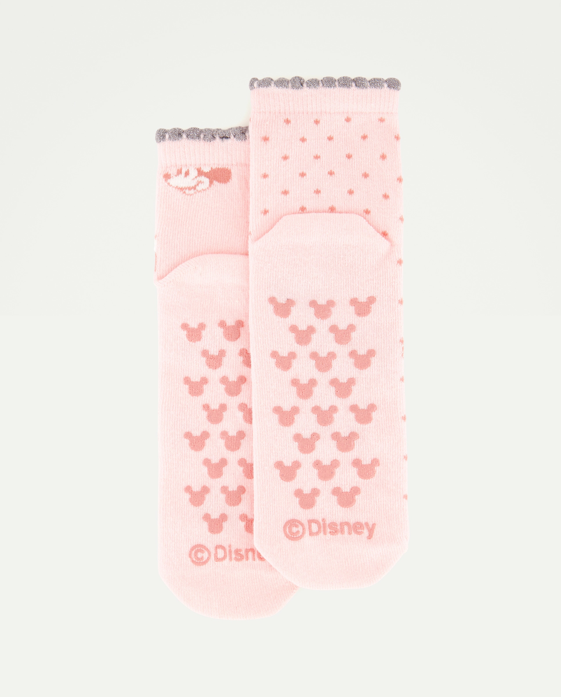Pack de 2 Pares de Meias Antiderrapantes com Estampado Minnie Cotton Juice Rosa-2