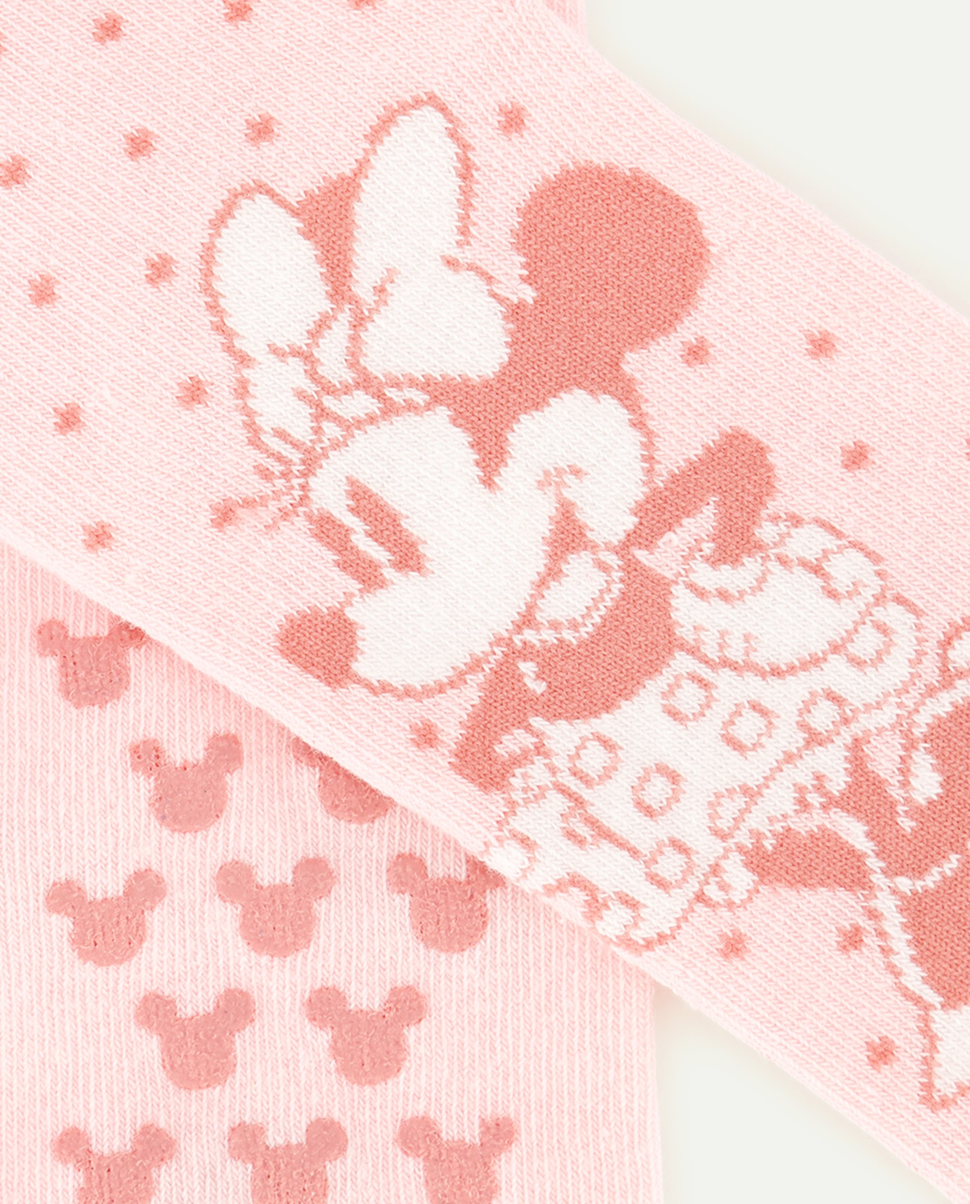 Pack de 2 Pares de Meias Antiderrapantes com Estampado Minnie Cotton Juice Rosa-3