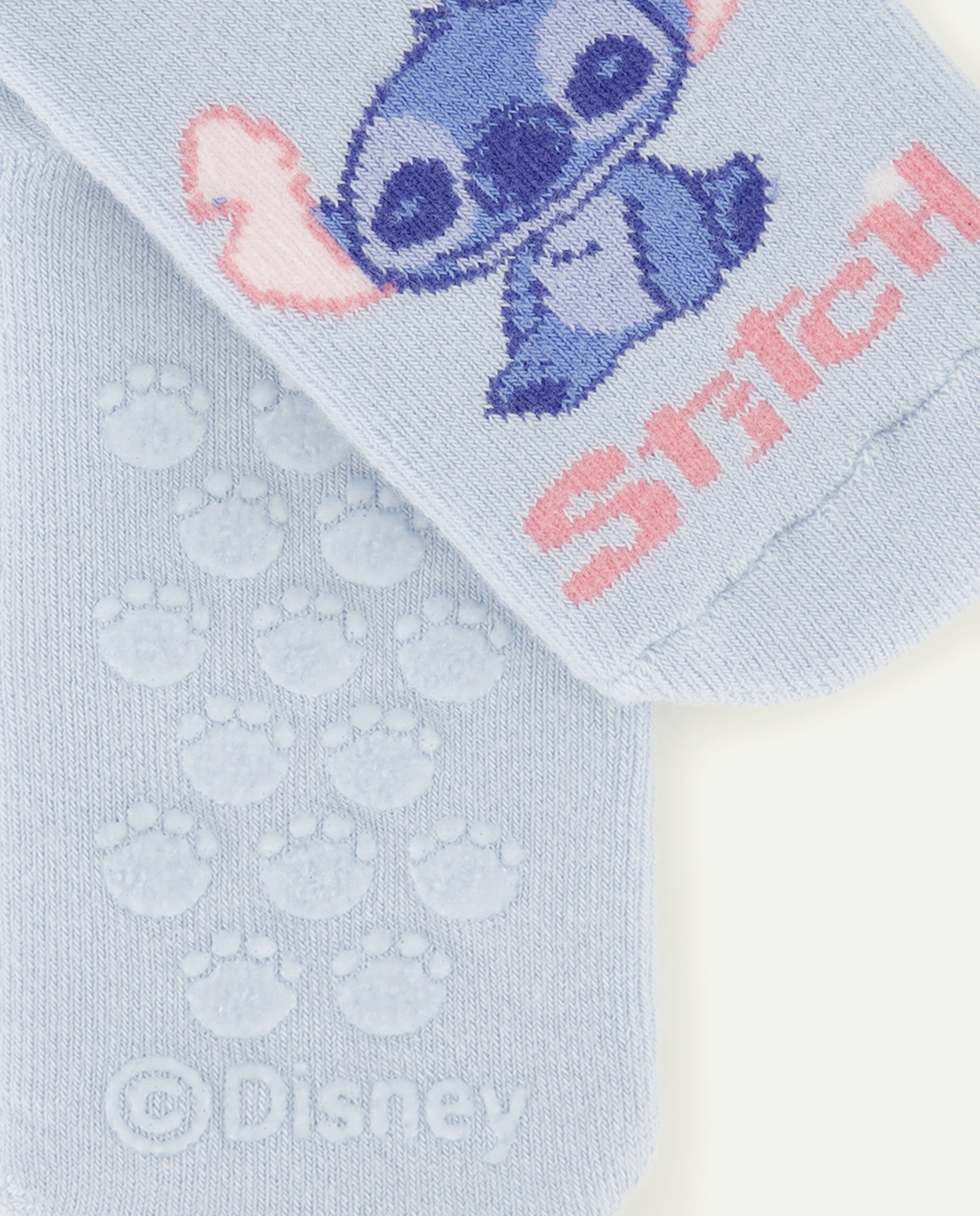 Meias Antiderrapantes de Bebé com Estampado Stitch e Corações Cotton Juice Multicolor-3