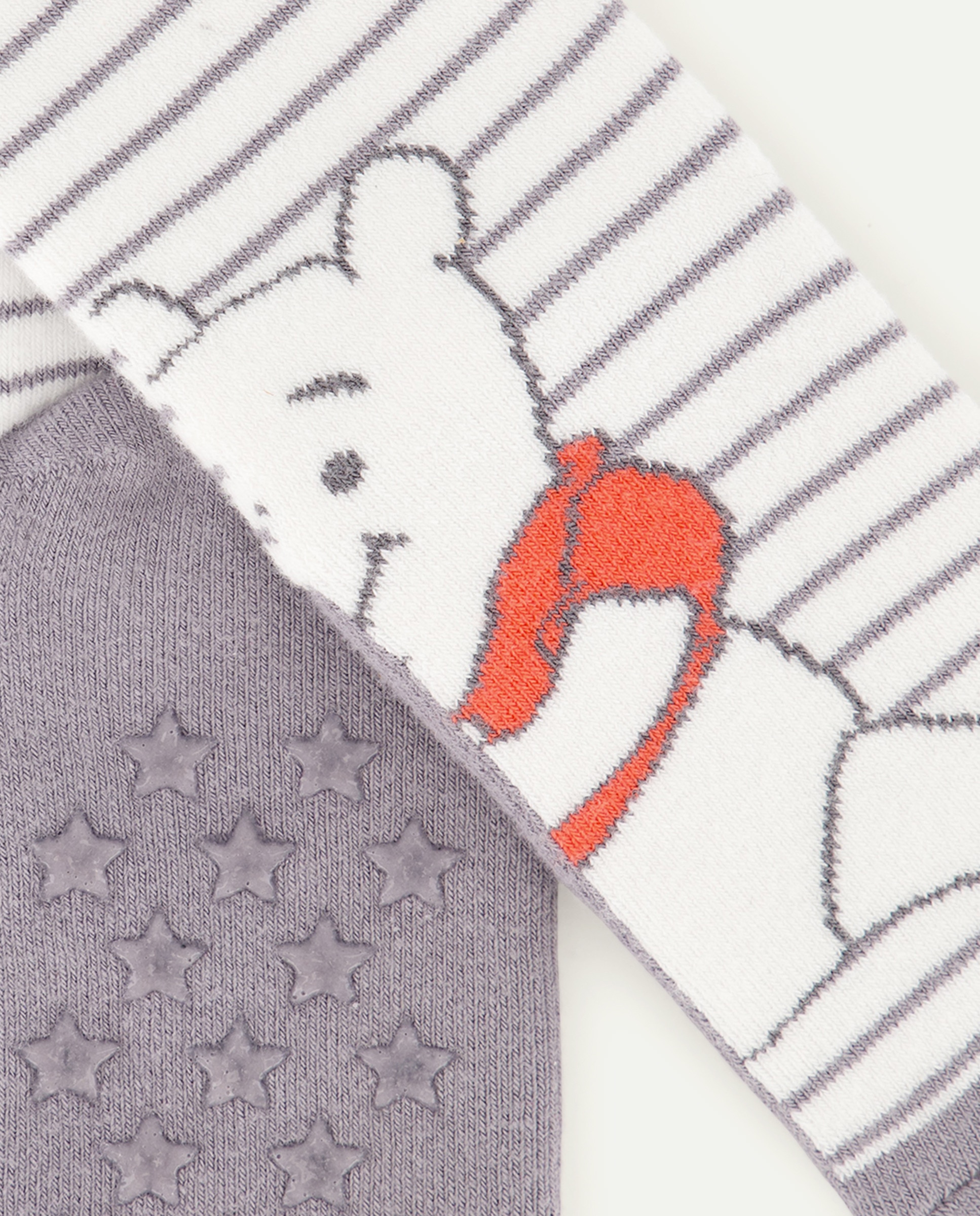 Meias Antiderrapantes de Bebé com Estampado Winnie The Pooh Branco-3