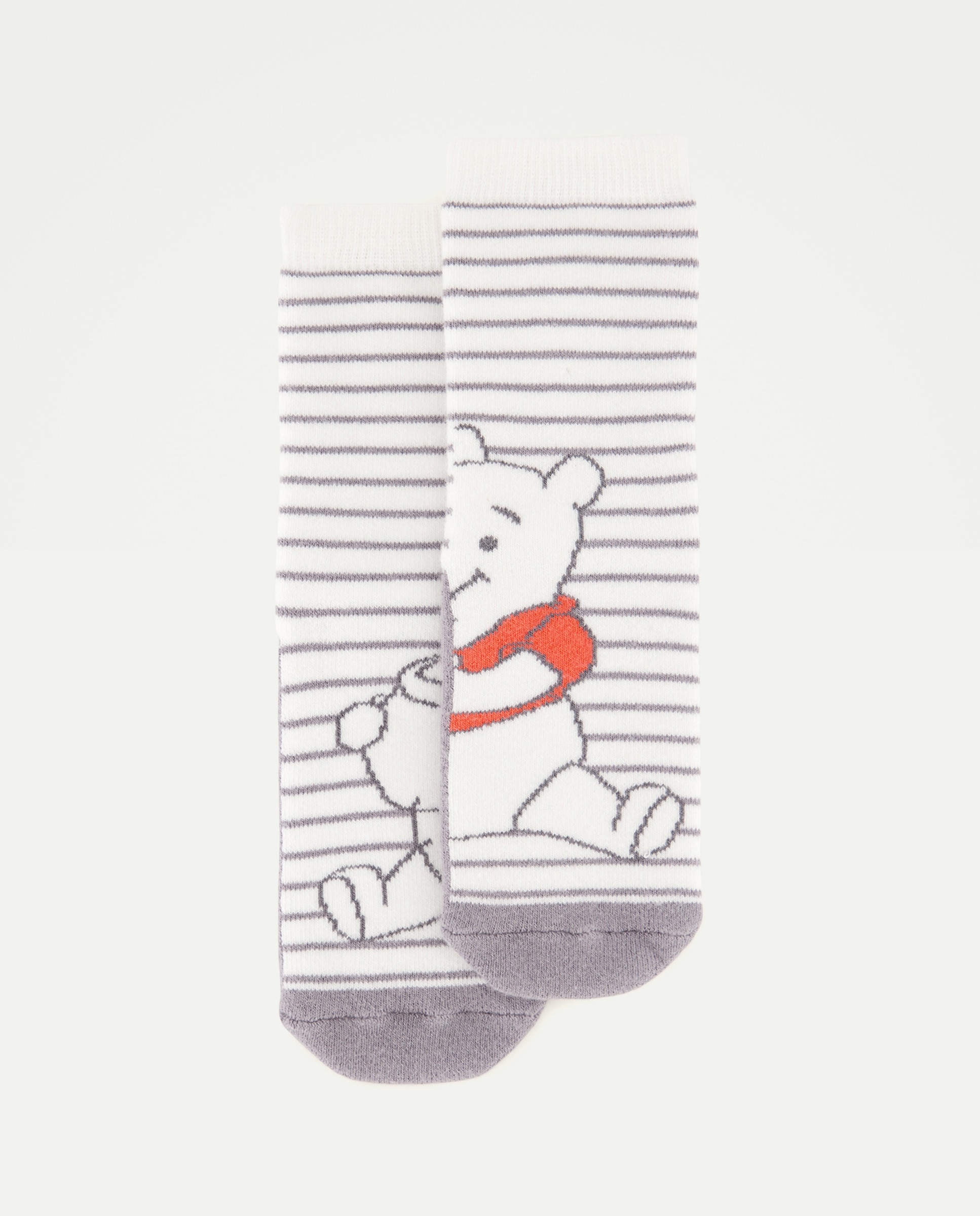 Meias Antiderrapantes de Bebé com Estampado Winnie The Pooh Branco-1
