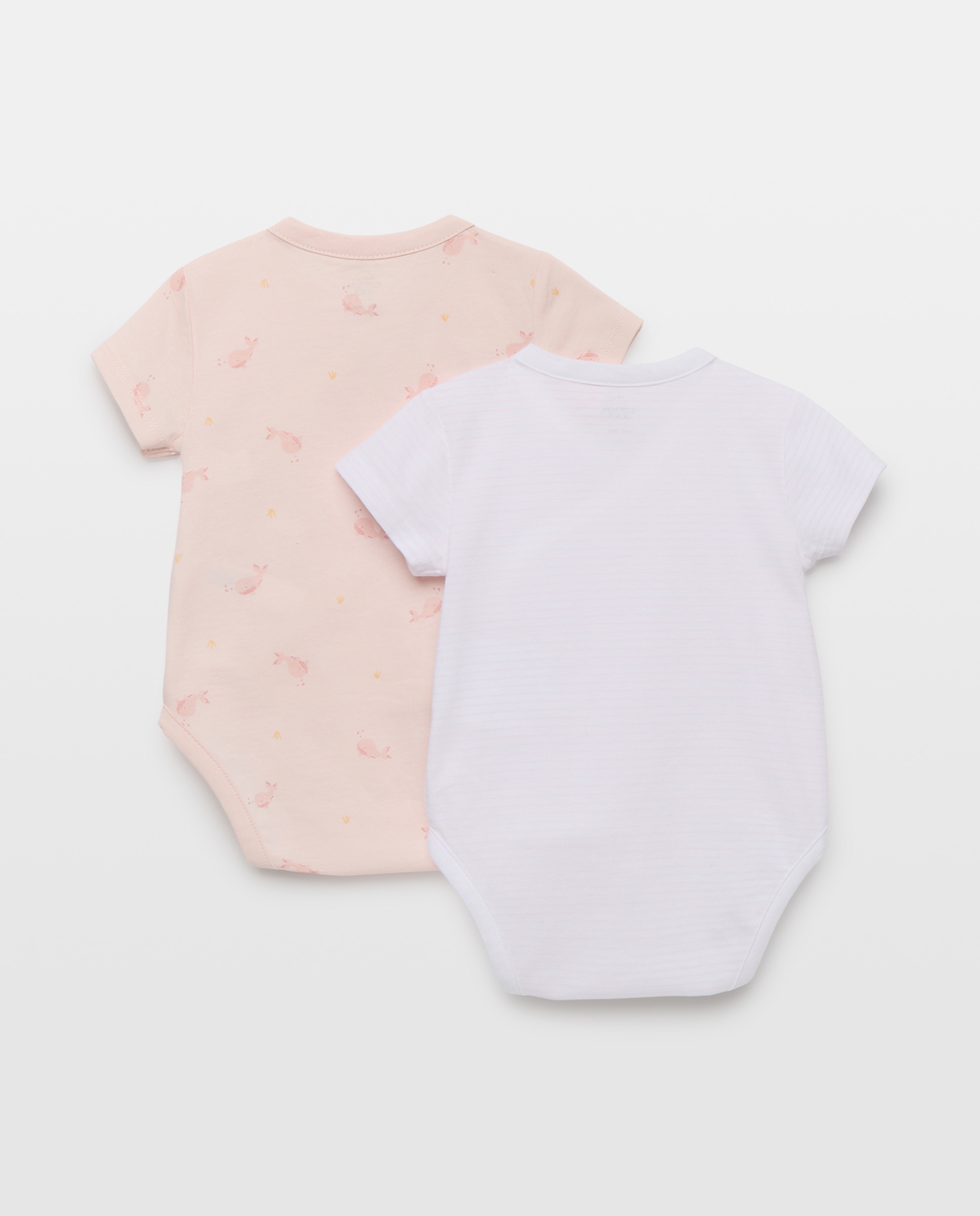 Pack de 2 Bodies Natal de Bebé com Manga Curta e Fantasia Cotton Juice Rosa-2