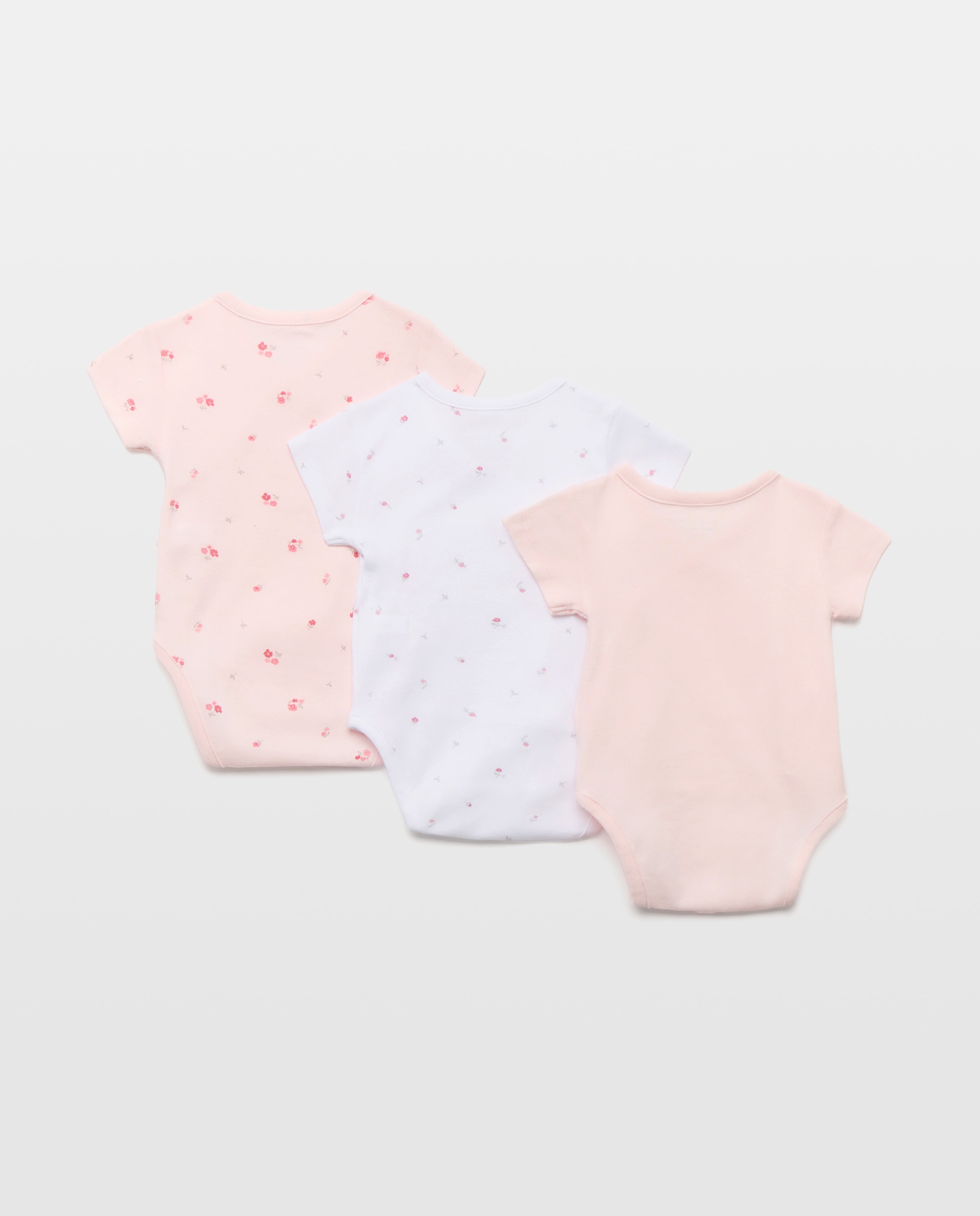 Pack de 3 Bodies de Natal de Bebé com Manga Curta e Estampados Rosa-2